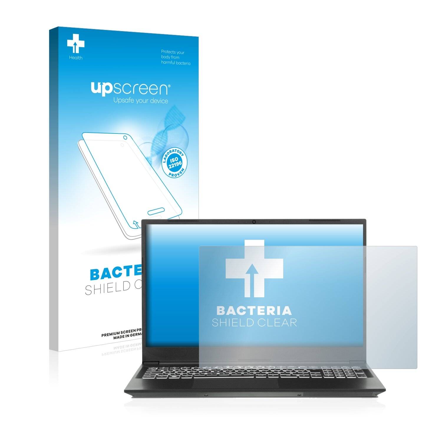 upscreen Bacteria Shield Clear Premium Antibakterielle Displayschutzfolie für Tuxedo Aura 15