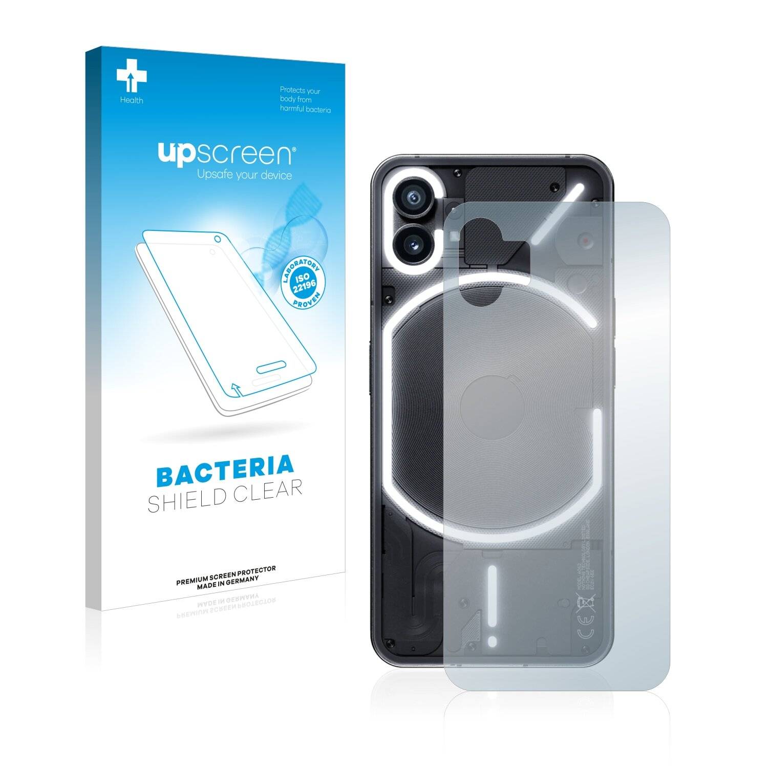 upscreen Schutzfolie für Nothing Phone (1) (Rückseite) Antibakterielle Folie Klar Anti-Kratzer
