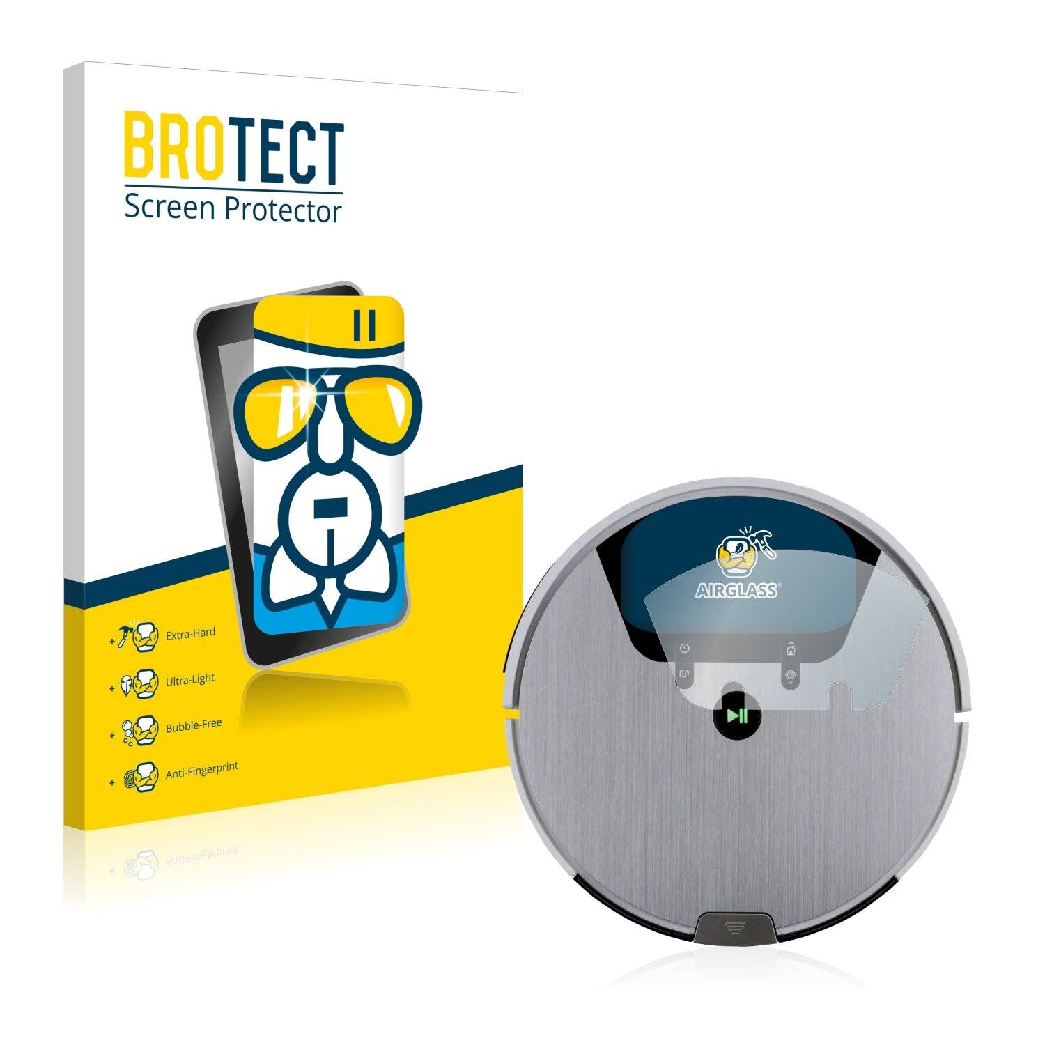 BROTECT AirGlass Schutzglas Folie für Silvercrest Saugroboter