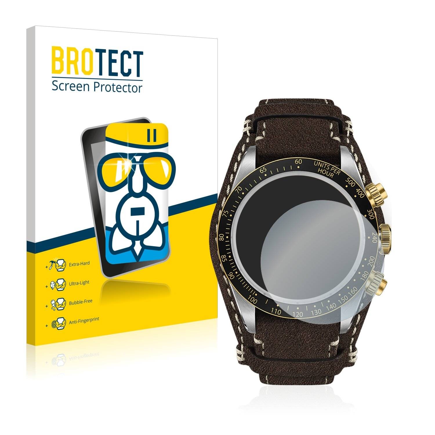 BROTECT AirGlass Flexible Schutz Glas Folie für Tudor Black Bay Chrono 41mm Klar Transparent