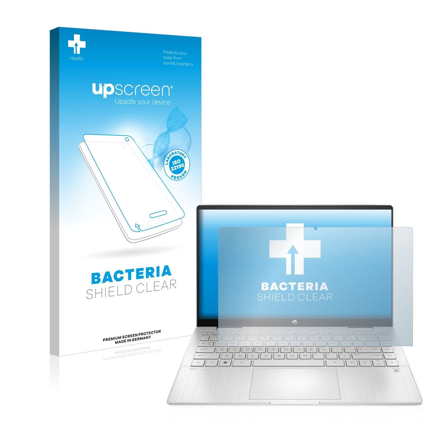 upscreen Bacteria Shield Clear Premium Antibakterielle Displayschutzfolie für HP Pavilion