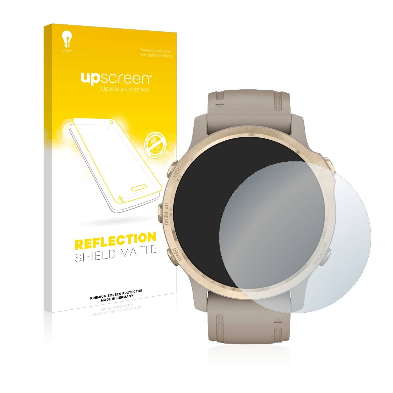 upscreen Reflection Shield Matte Premium Displayschutzfolie für Garmin Fenix 6S Pro
