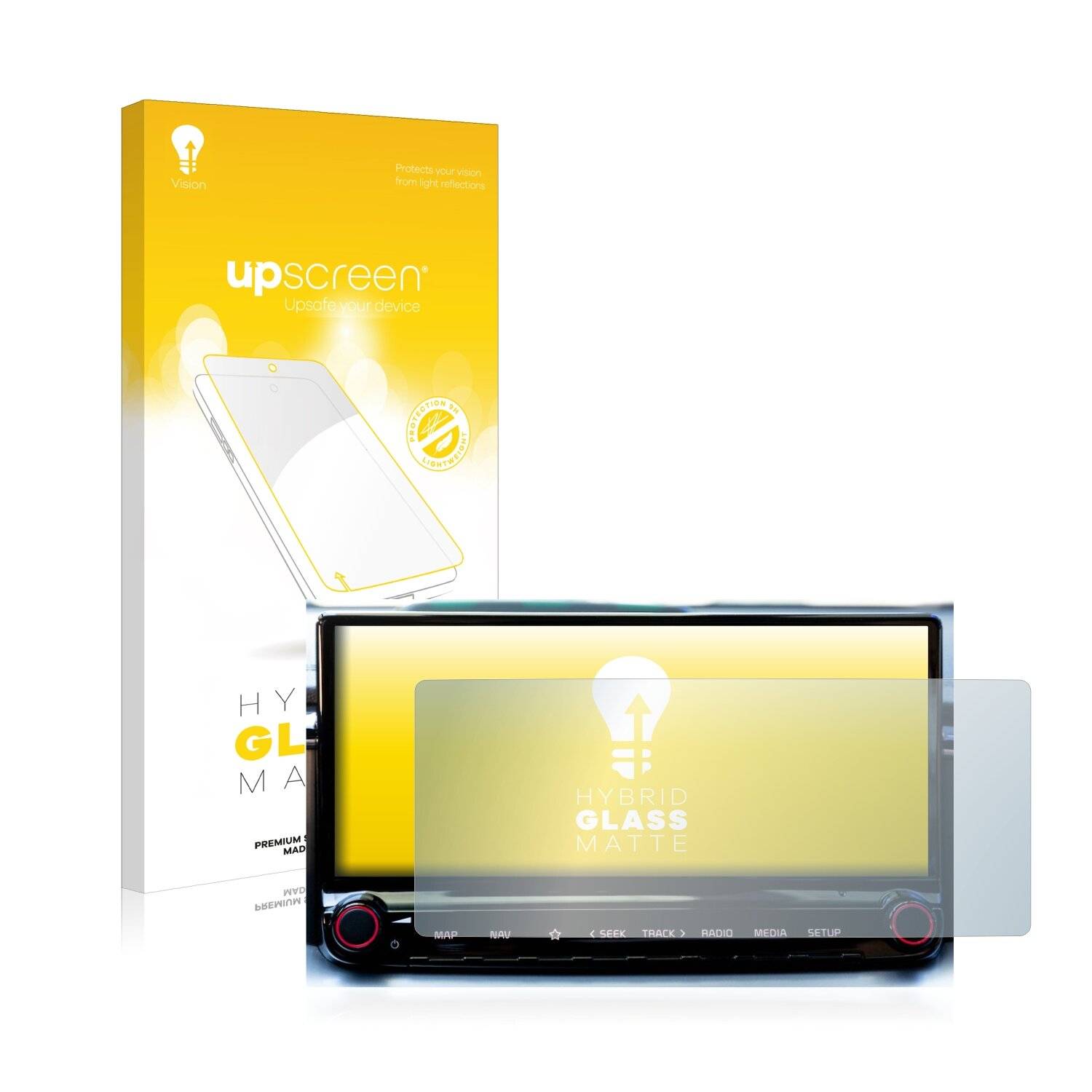 upscreen Hybrid Glass Matte Premium Schutzglas Folie für Kia Ceed 2022 Infotainment System