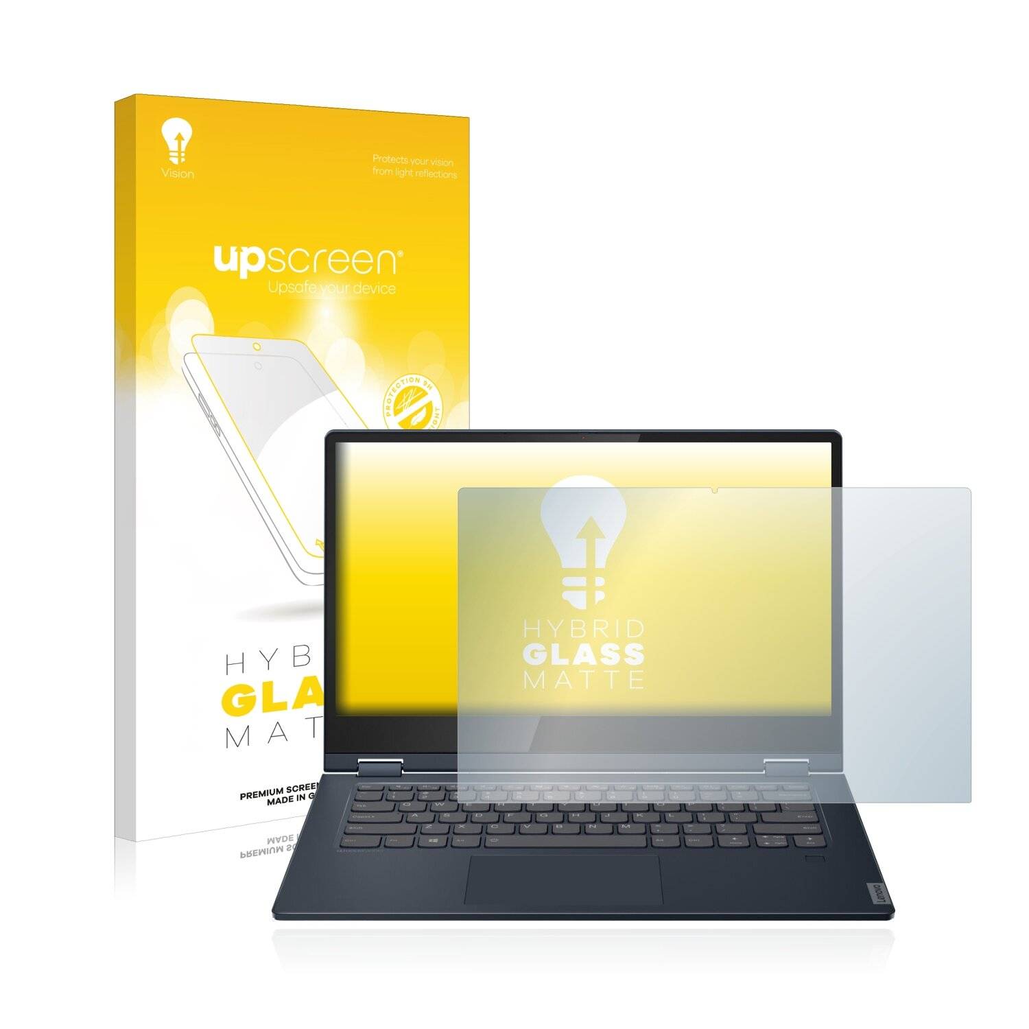 upscreen Hybrid Glass Matte Premium Schutzglas Folie für Lenovo IdeaPad C340