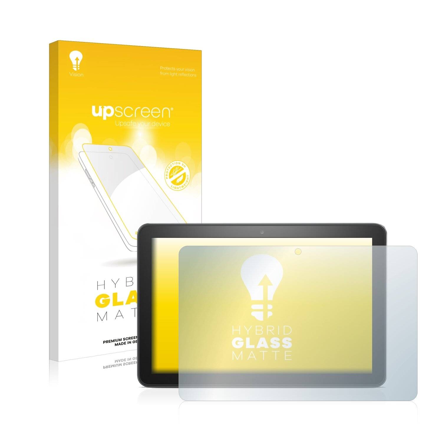 upscreen Hybrid Glass Matte Premium Schutzglas Folie für Amazon Fire HD 8 Plus 2020 (10.