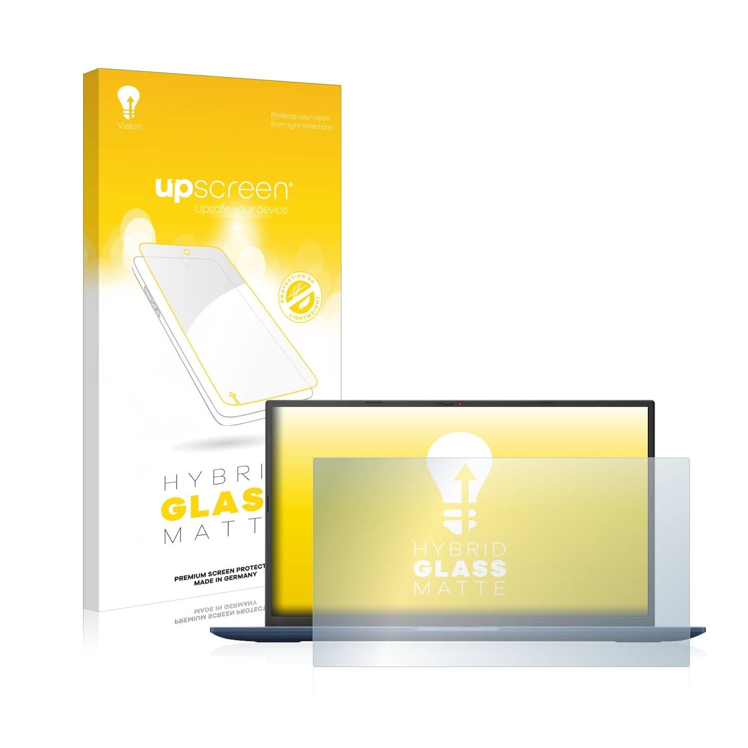 upscreen Hybrid Glass Matte Premium Schutzglas Folie für Asus Vivobook