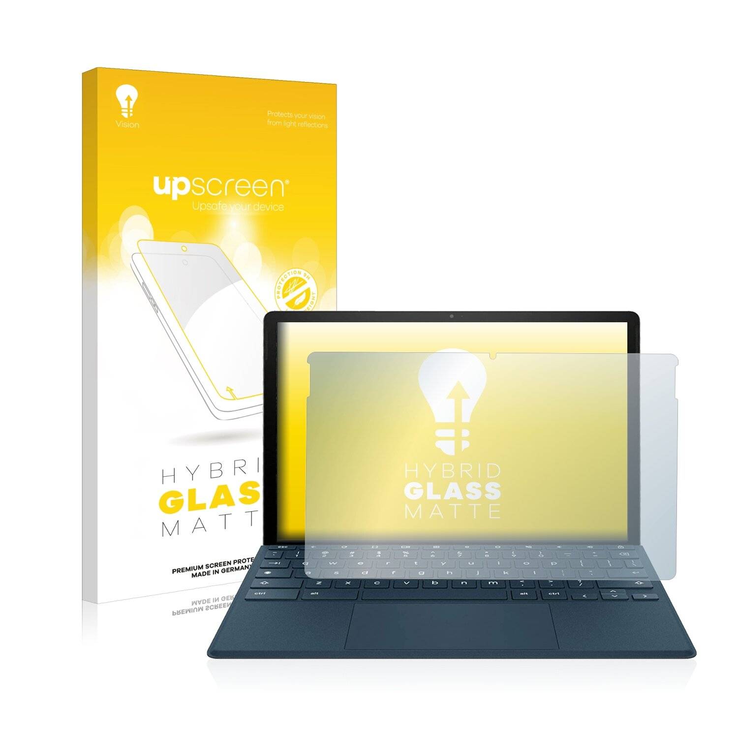 upscreen Hybrid Glass Matte Premium Schutzglas Folie für HP Chromebook x2