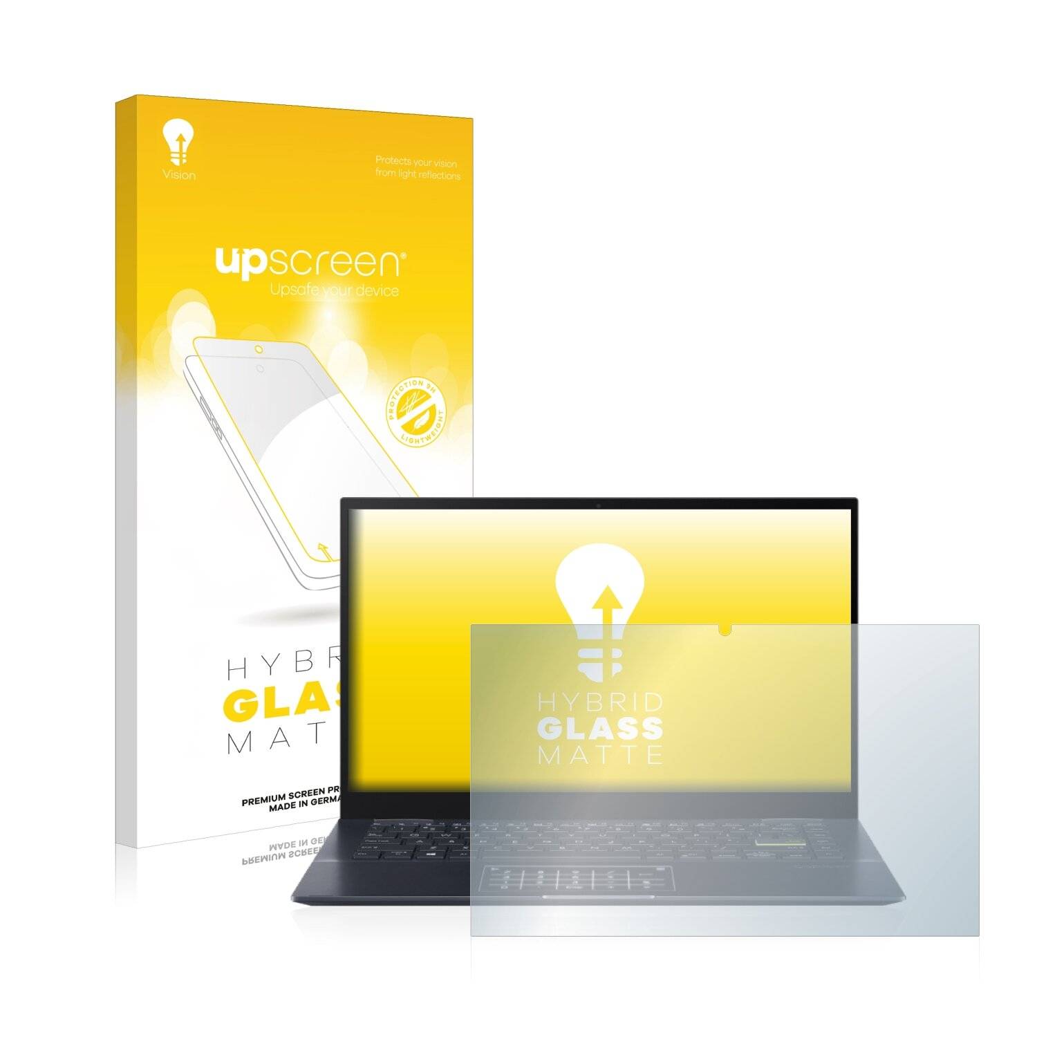 upscreen Hybrid Glass Matte Premium Schutzglas Folie für Asus VivoBook Flip 14 TM420UA