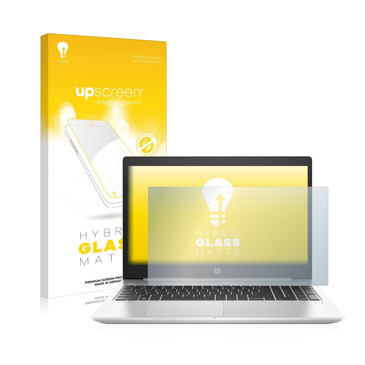 upscreen Hybrid Glass Matte Premium Schutzglas Folie für HP ProBook 450