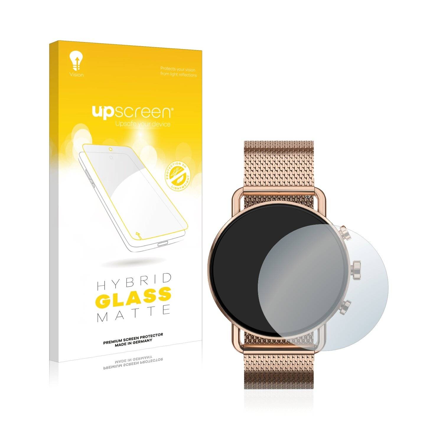 upscreen Hybrid Glass Matte Premium Schutzglas Folie für Skagen Falster Gen 6 (41