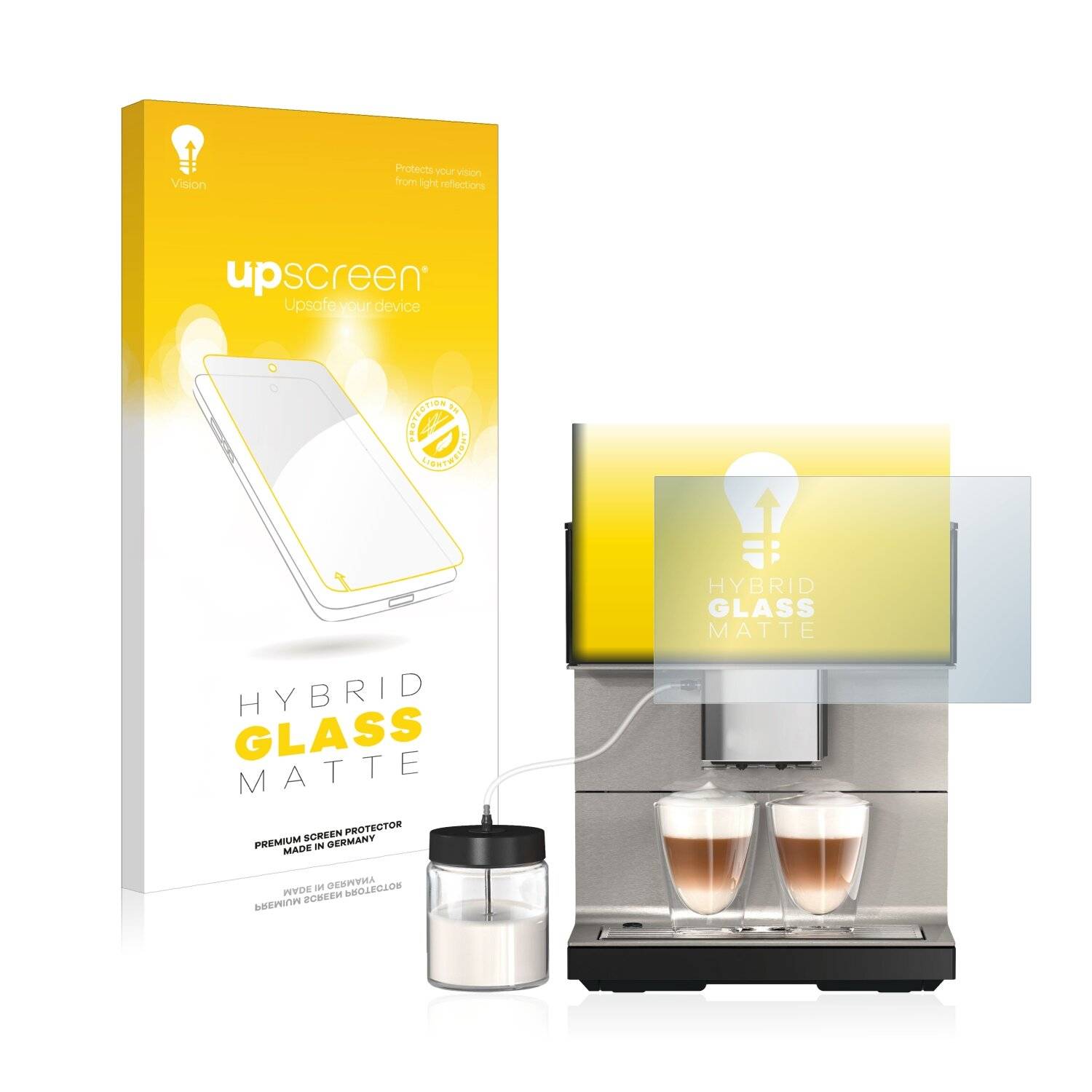 upscreen Hybrid Glass Matte Premium Schutzglas Folie für Miele CM 7550