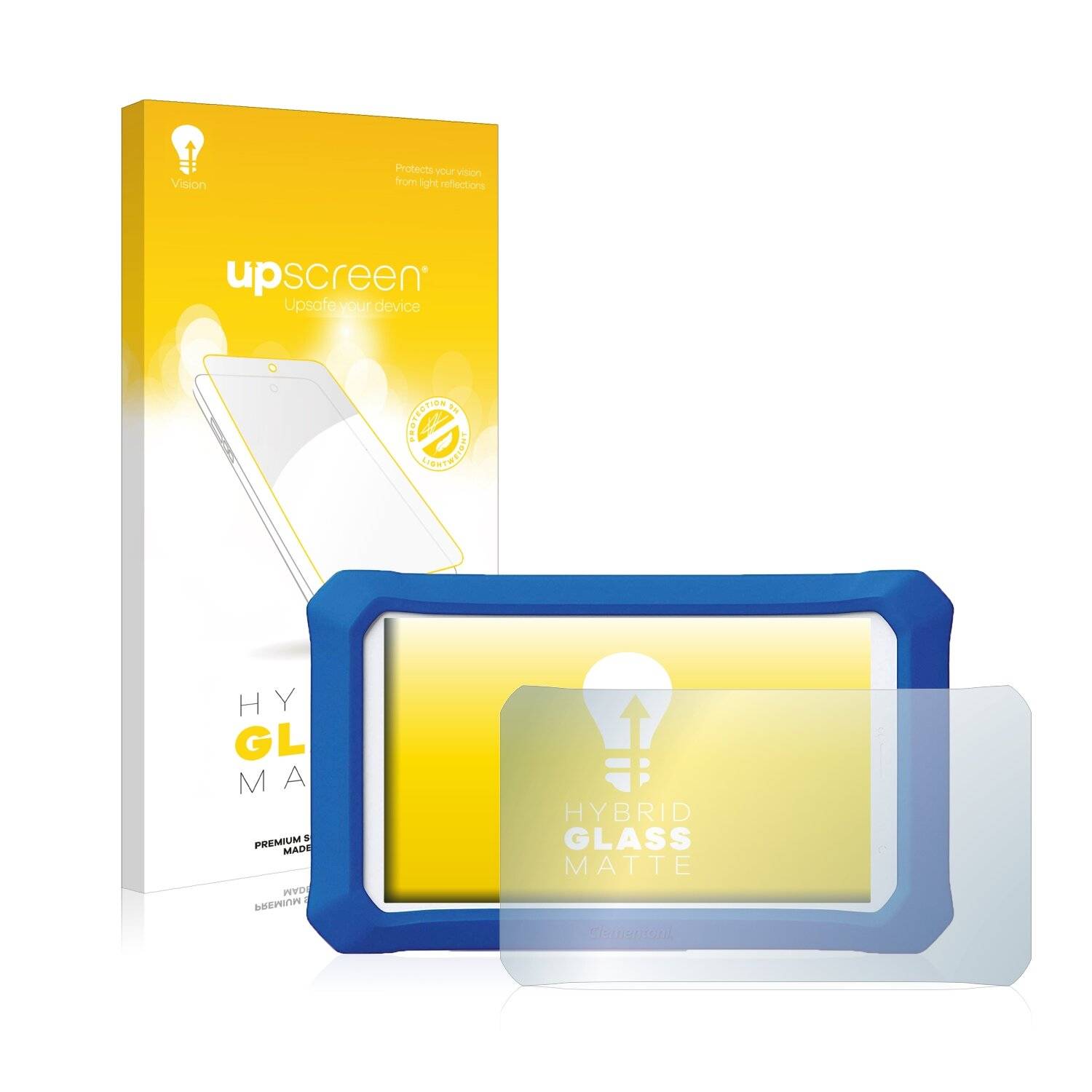 upscreen Hybrid Glass Matte Premium Schutzglas Folie für Clementoni Clempad X