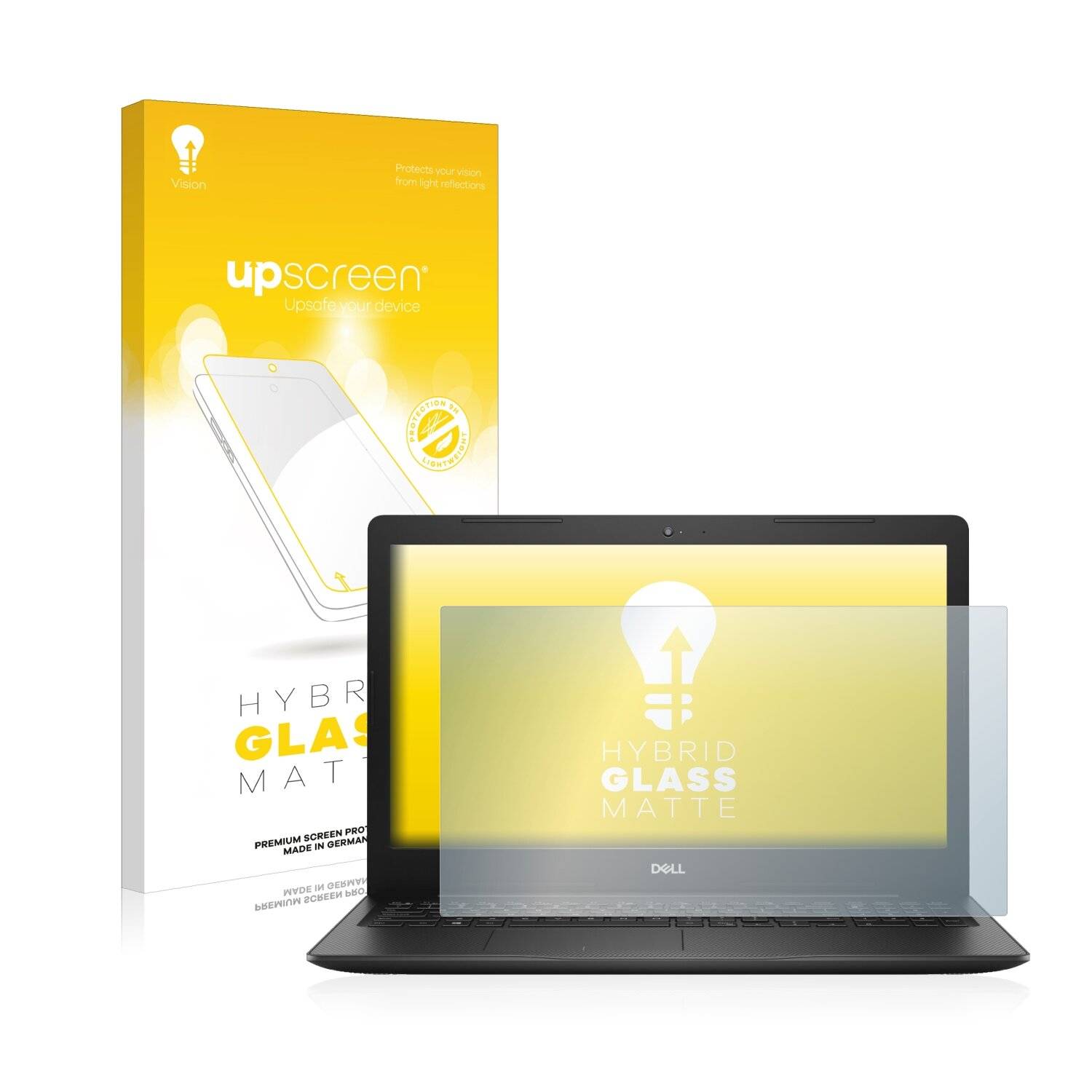 upscreen Hybrid Glass Matte Premium Schutzglas Folie für Dell Inspiron 15