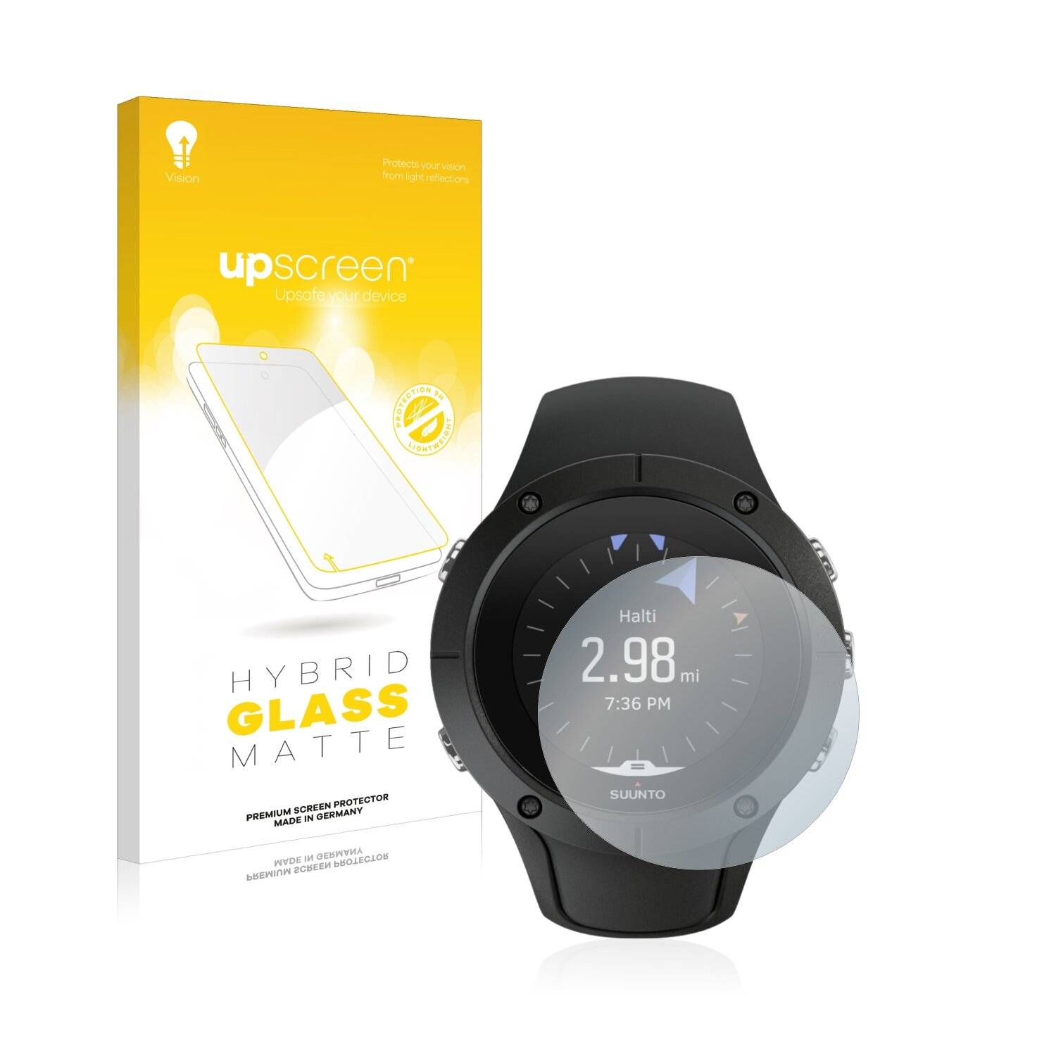 upscreen Hybrid Glass Matte Premium Schutzglas Folie für Suunto Spartan Trainer Wrist