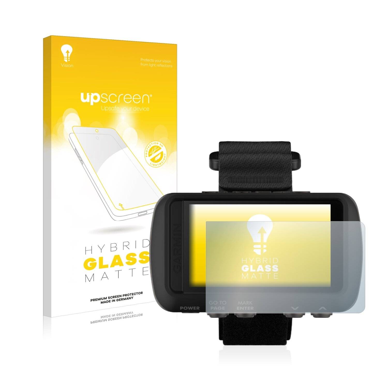 upscreen Hybrid Glass Matte Premium Schutzglas Folie für Garmin Foretrex