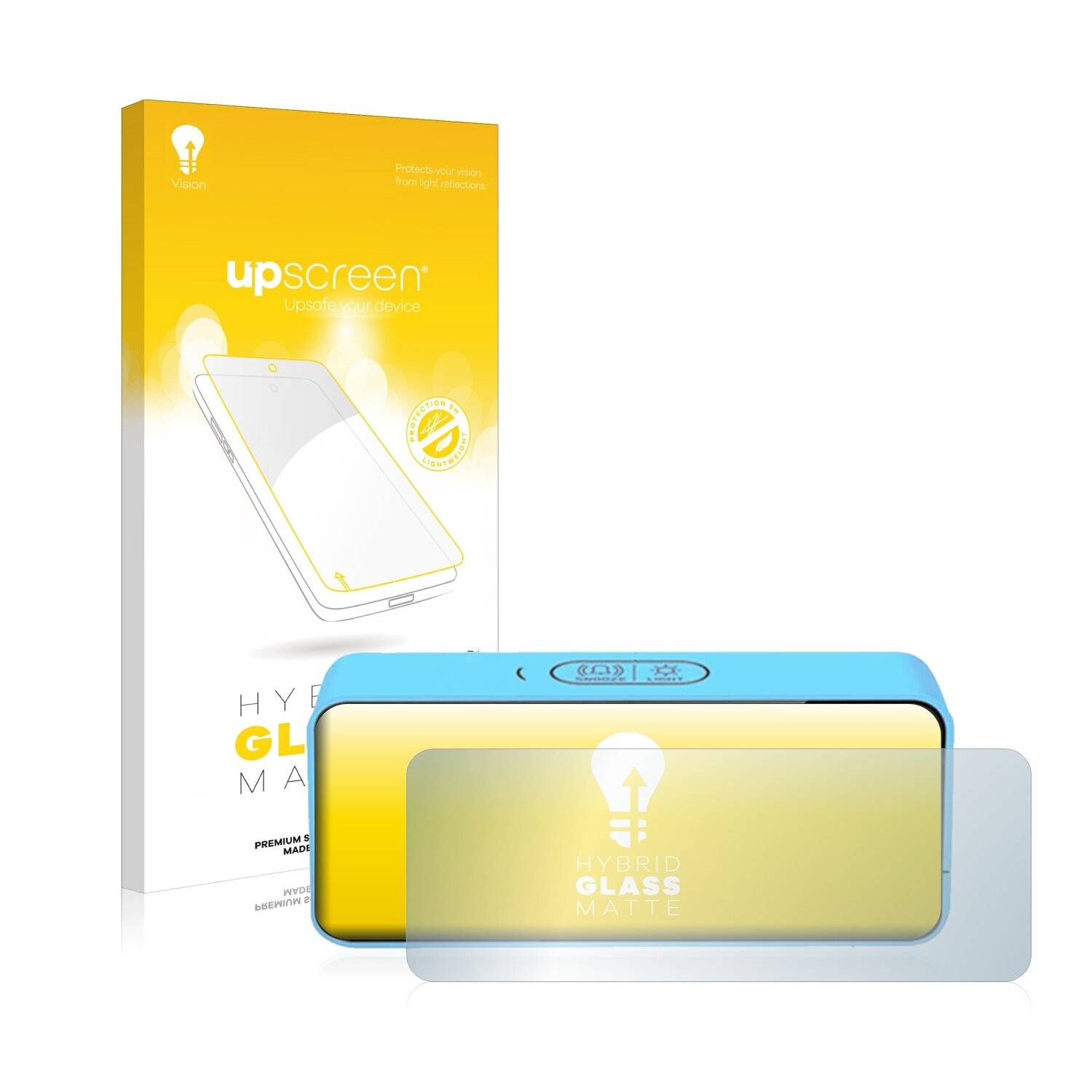 upscreen Hybrid Glass Matte Premium Schutzglas Folie für Latec Digitaler Wecker/ digital