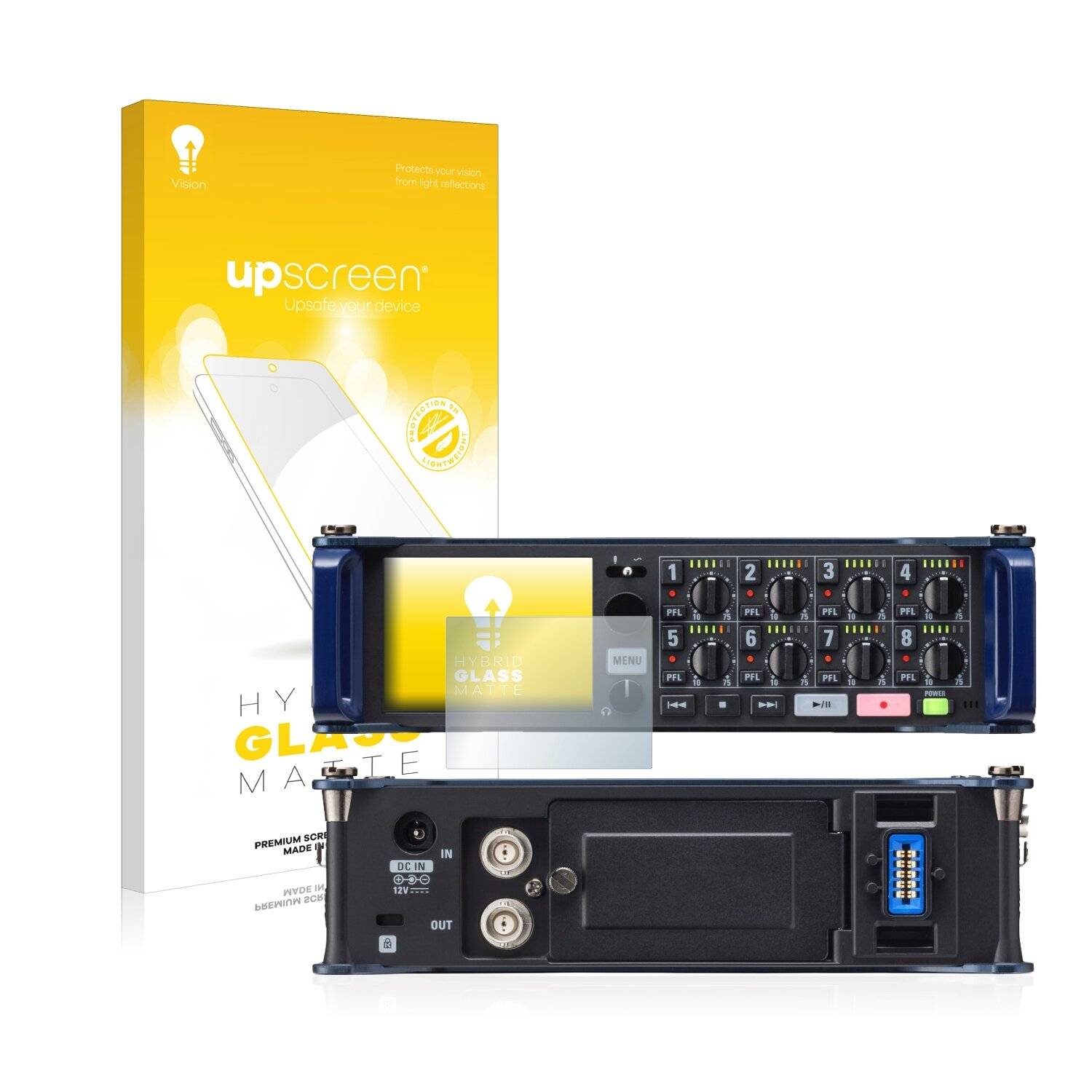 upscreen Hybrid Glass Matte Premium Schutzglas Folie für Zoom F8 field
