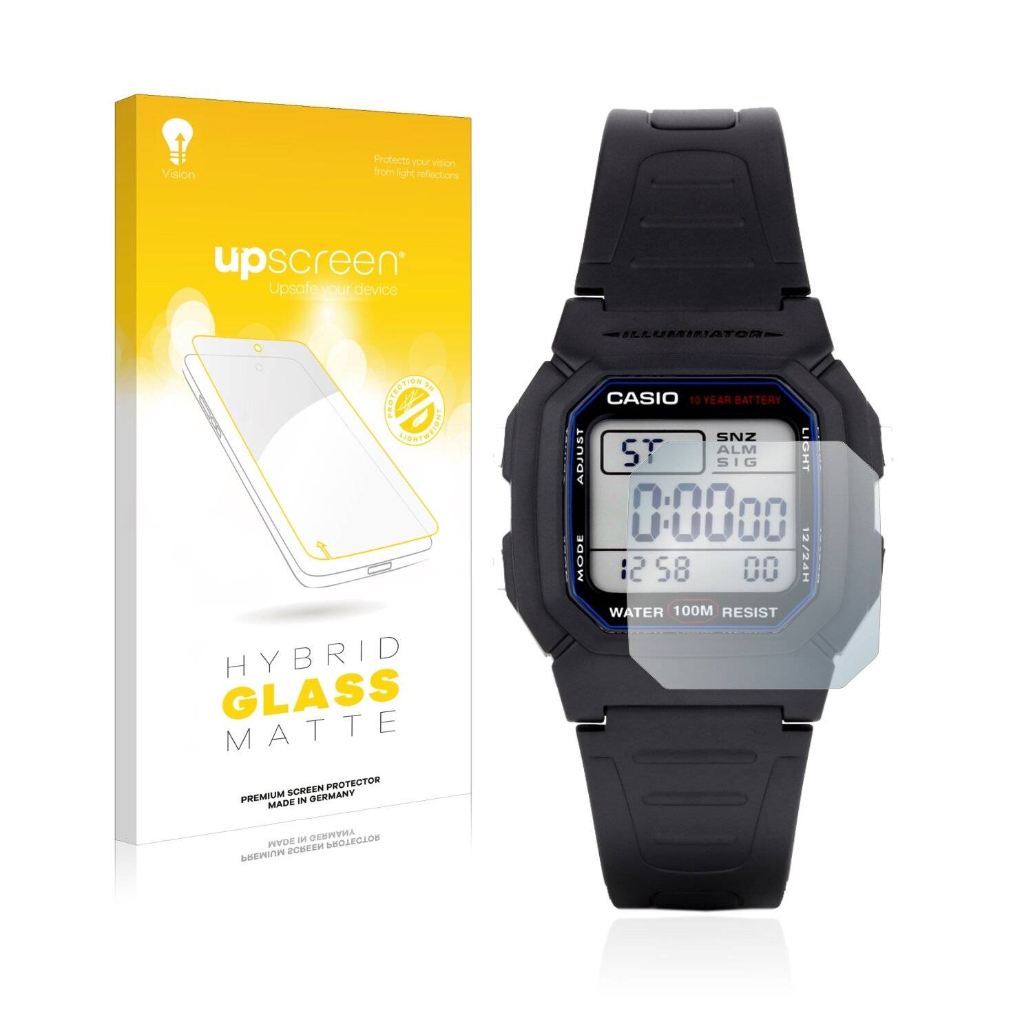 upscreen Hybrid Glass Matte Premium Schutzglas Folie für Casio