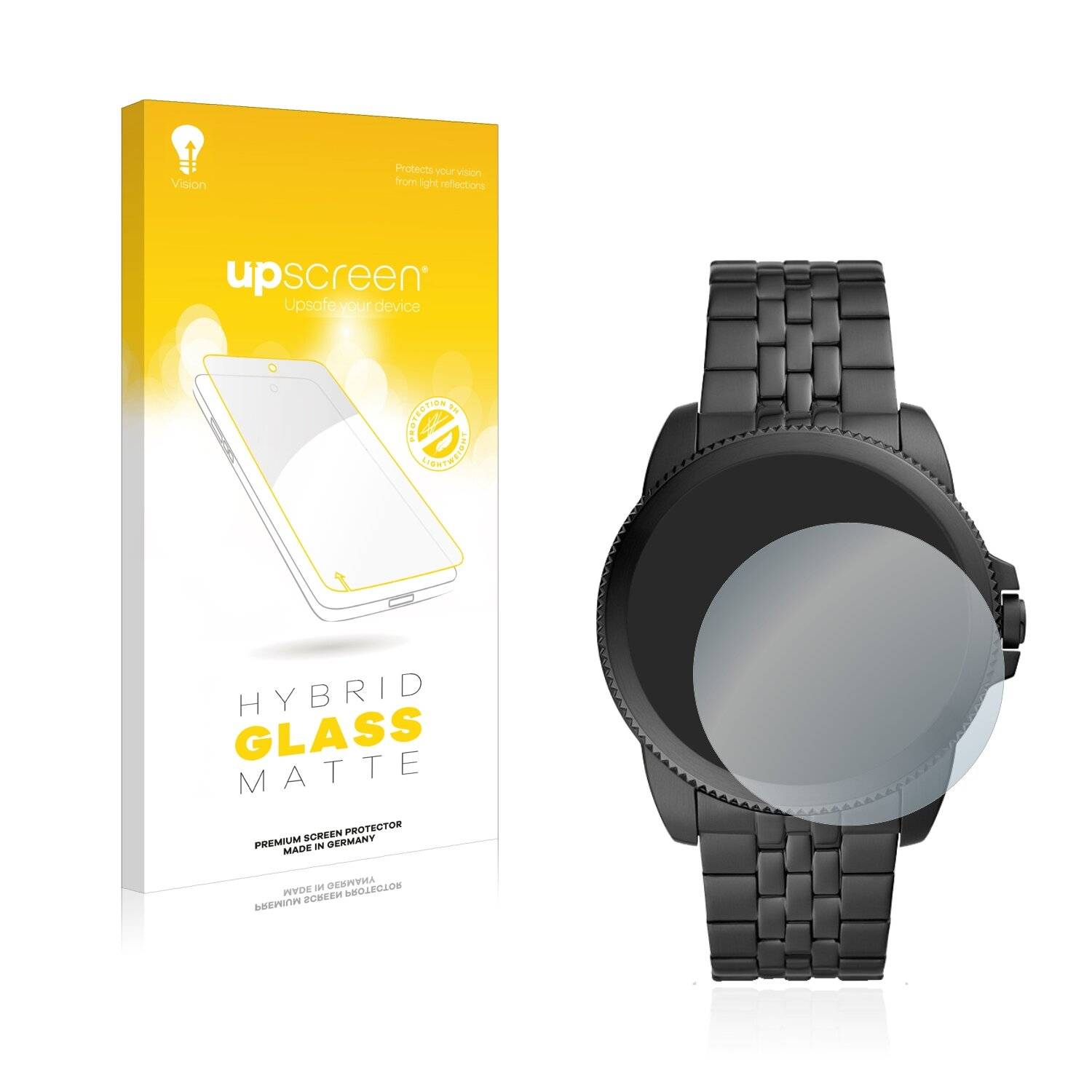 upscreen Hybrid Glass Matte Premium Schutzglas Folie für Fossil Gen