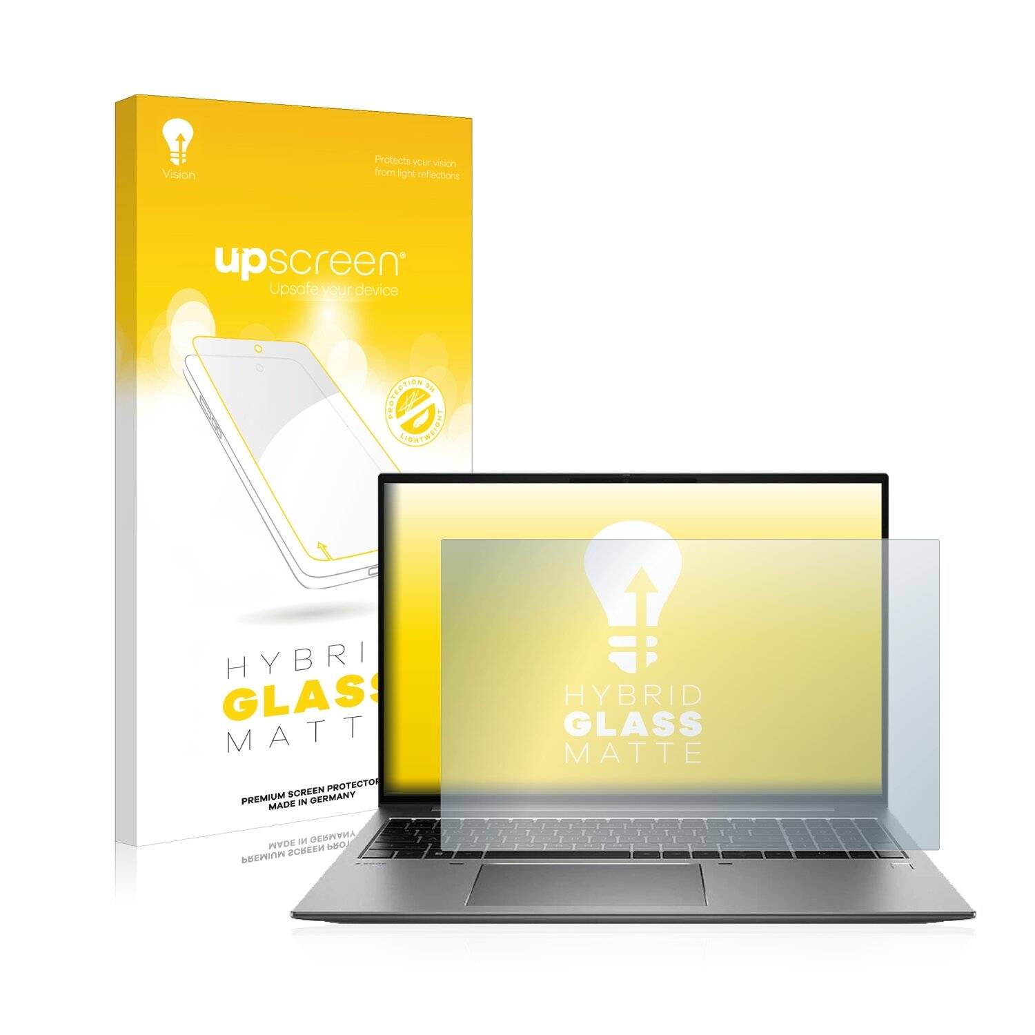 upscreen Hybrid Glass Matte Premium Schutzglas Folie für HP ZBook Firefly 16
