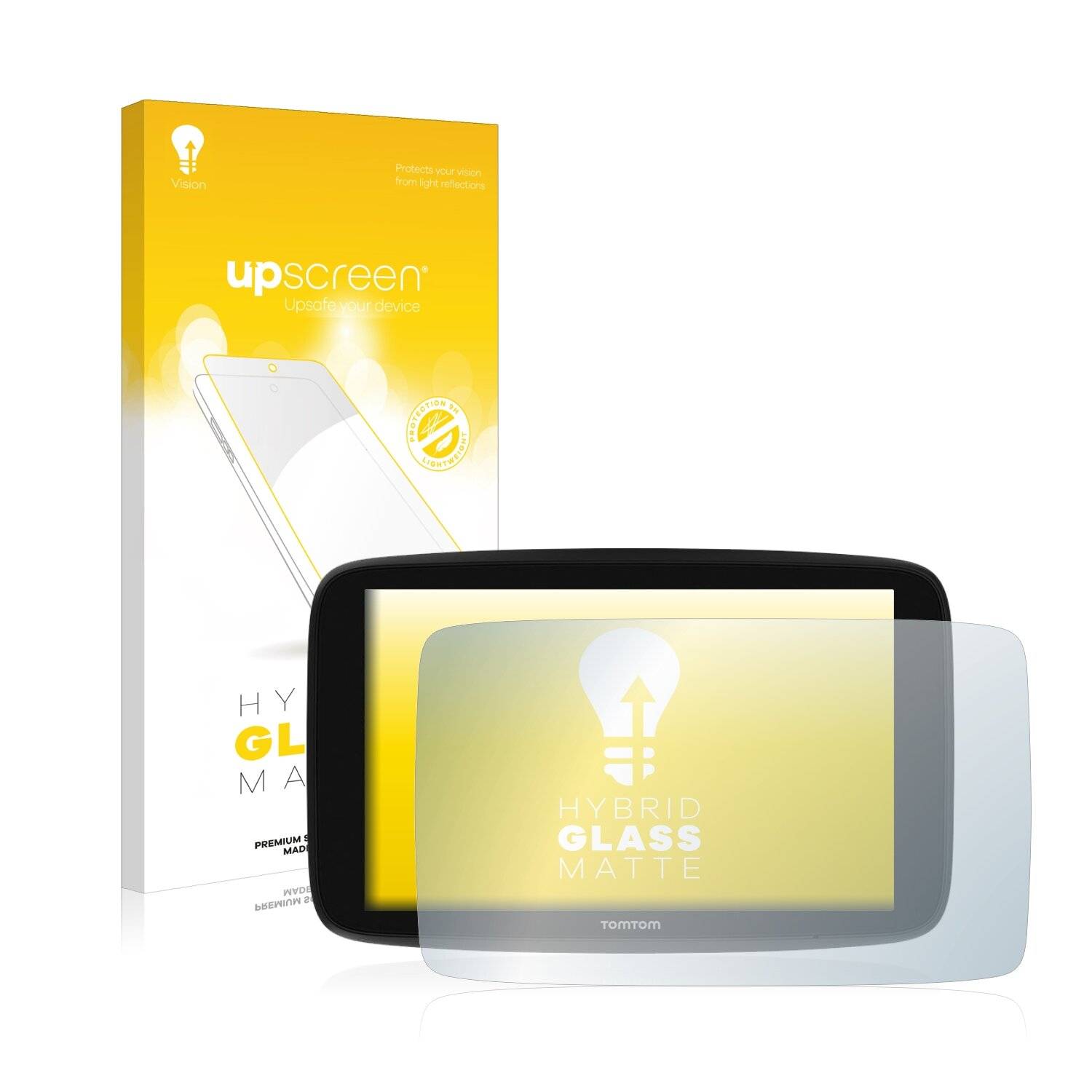 upscreen Hybrid Glass Matte Premium Schutzglas Folie für TomTom Go Expert