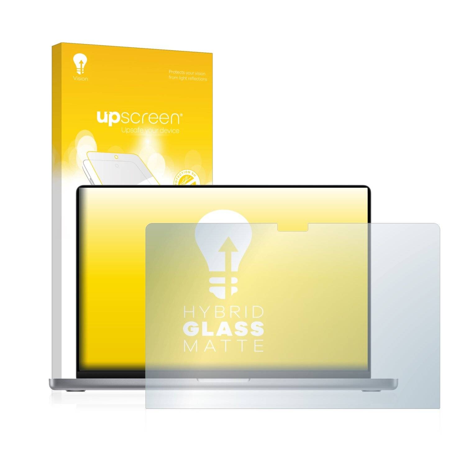 upscreen Flexible Schutz Glas Folie für Apple MacBook Pro 16" 2021 Schutzglas 9H Hybridglas Matt Entspiegelt