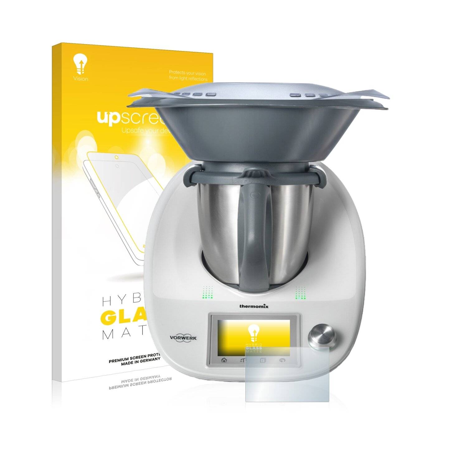 upscreen Hybrid Glass Matte Premium Schutzglas Folie für Vorwerk Bimby
