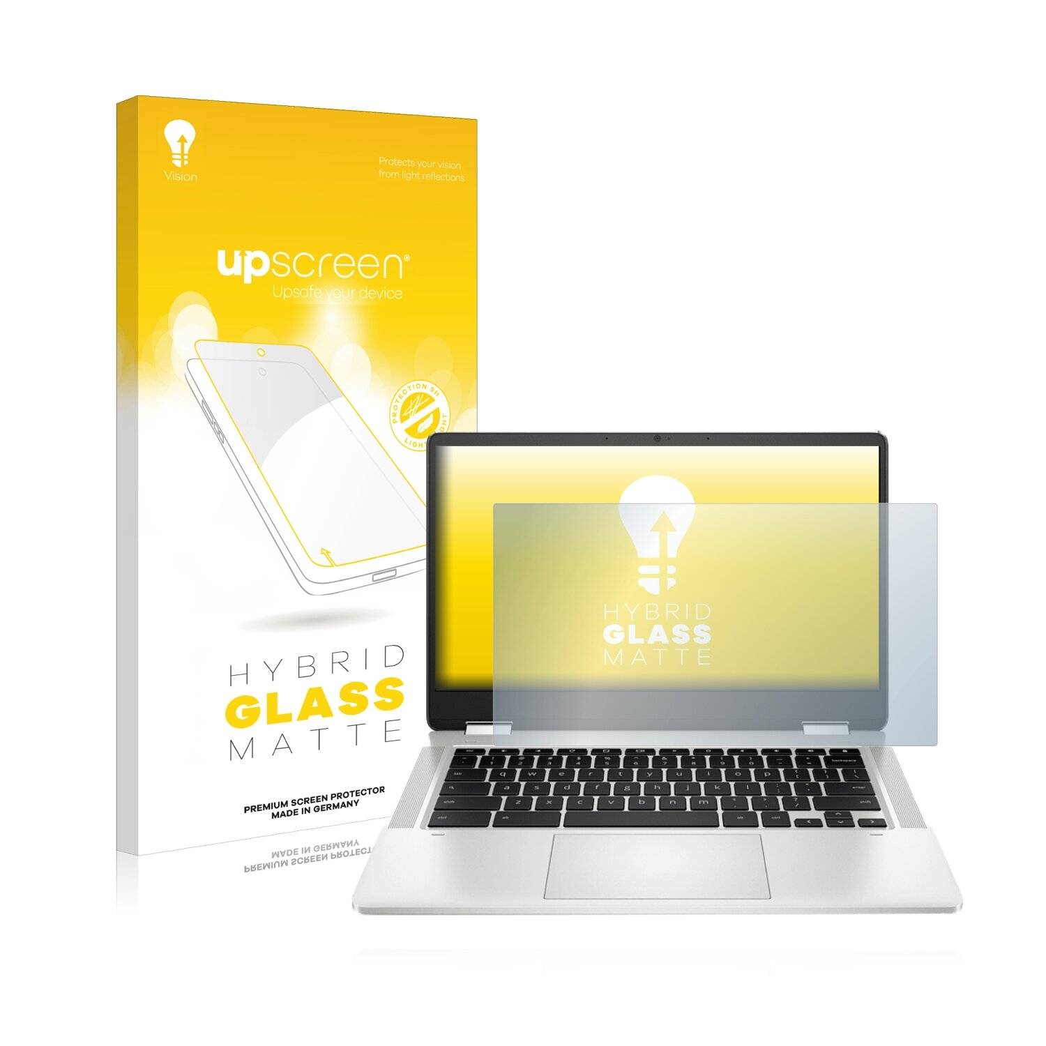 upscreen Hybrid Glass Matte Premium Schutzglas Folie für HP Chromebook x360