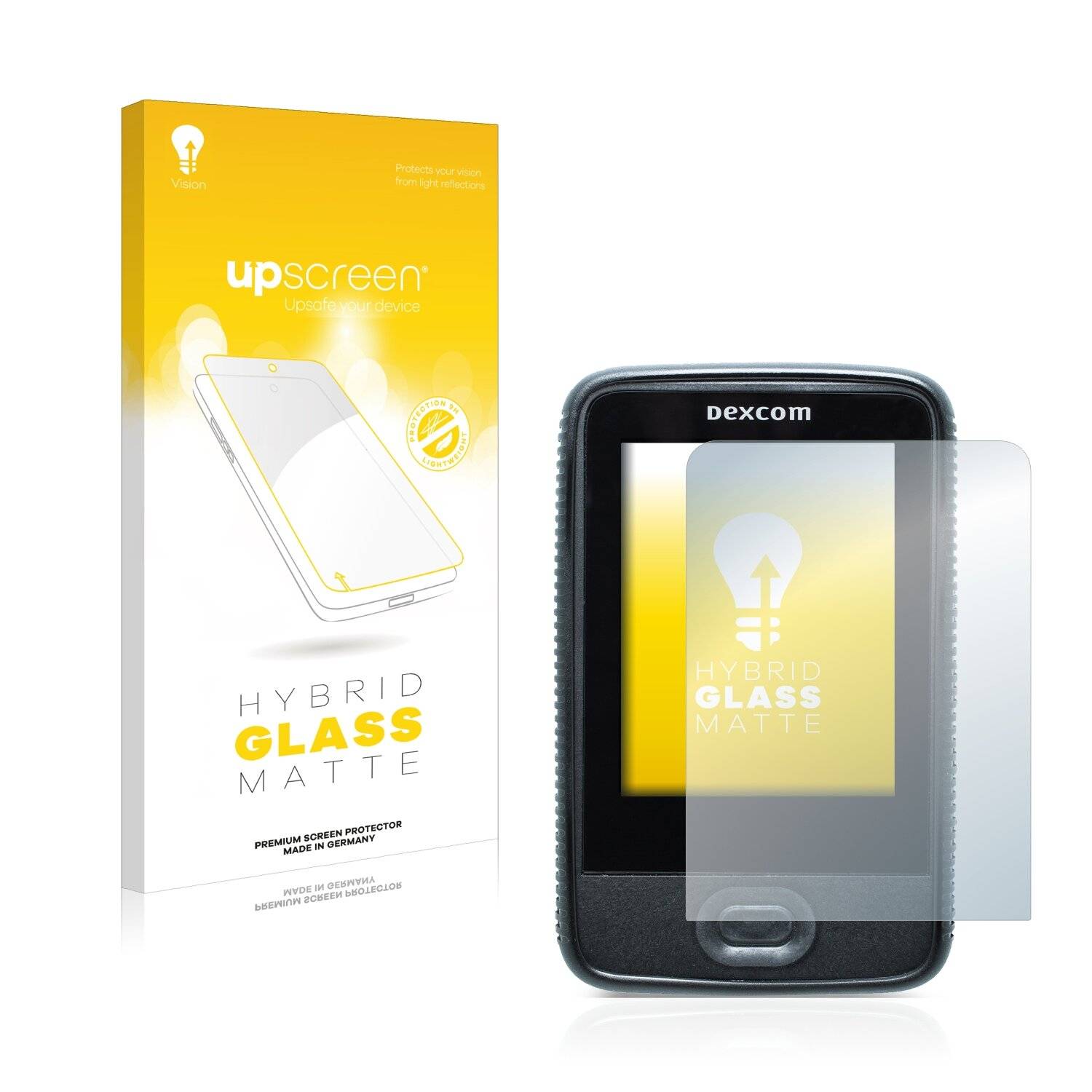 upscreen Hybrid Glass Matte Premium Schutzglas Folie für Dexcom G6 Receiver