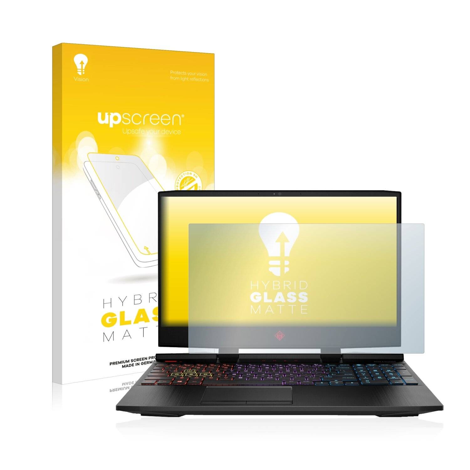 upscreen Hybrid Glass Matte Premium Schutzglas Folie für HP Omen
