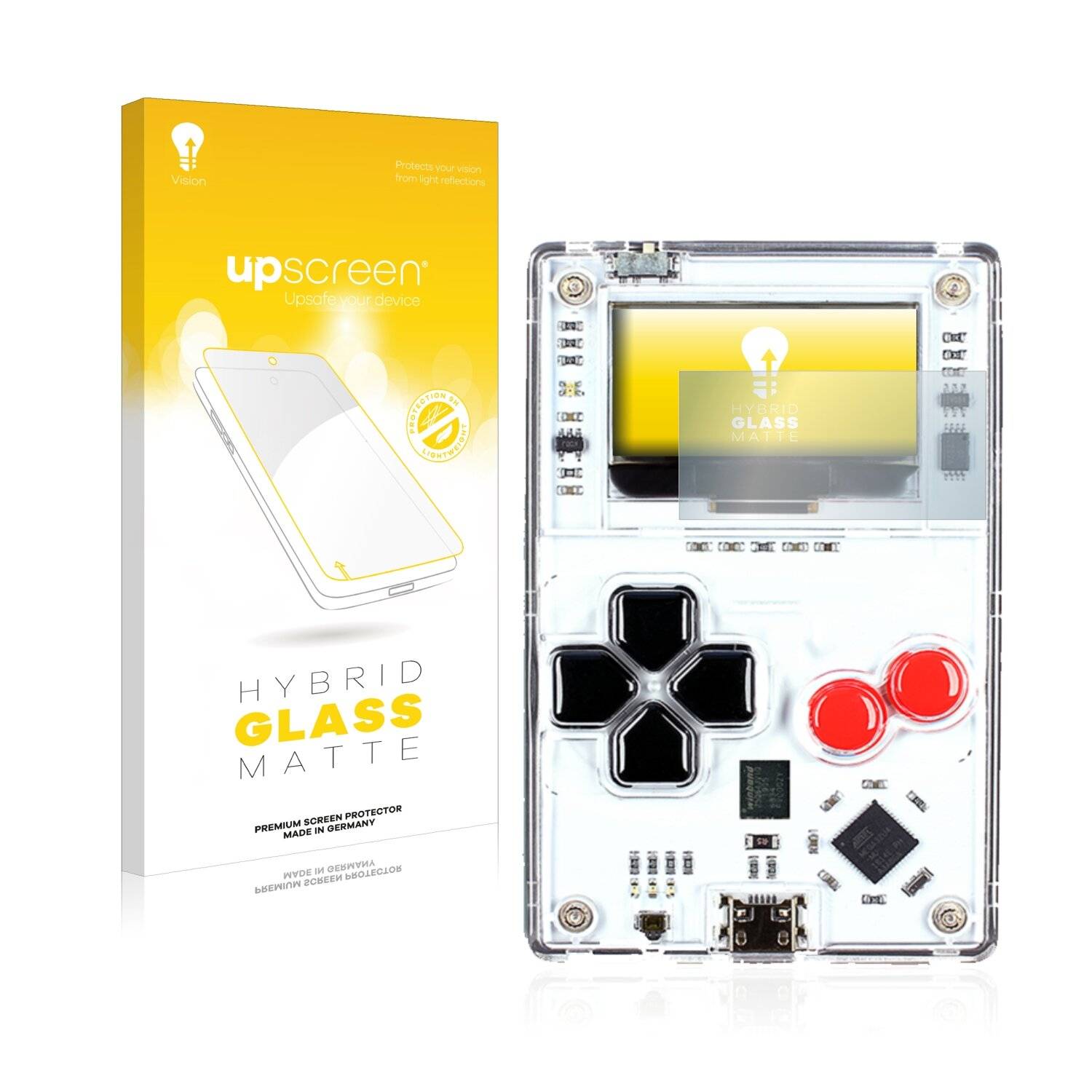 upscreen Hybrid Glass Matte Premium Schutzglas Folie für Arduboy