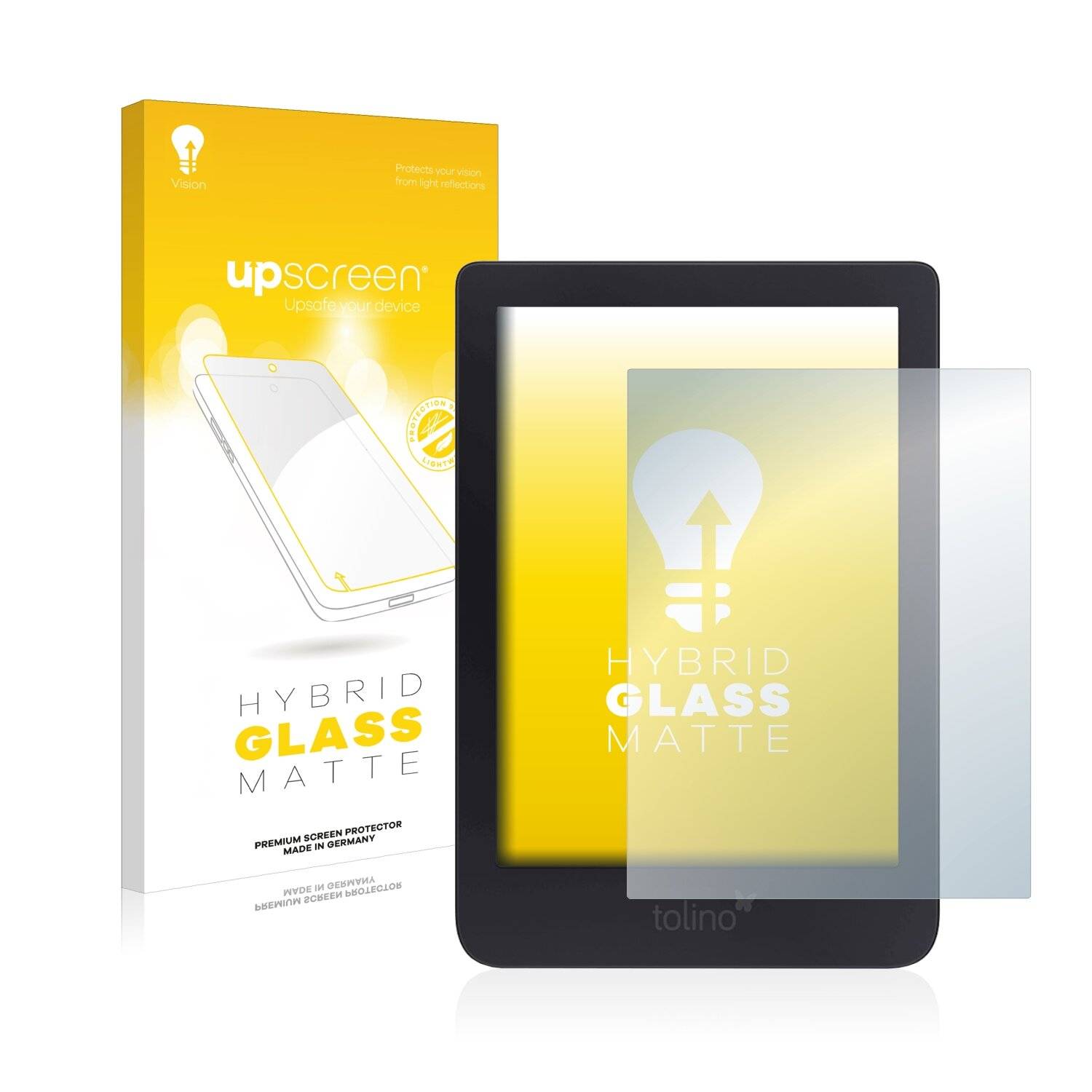 upscreen Hybrid Glass Matte Premium Schutzglas Folie für Tolino Shine