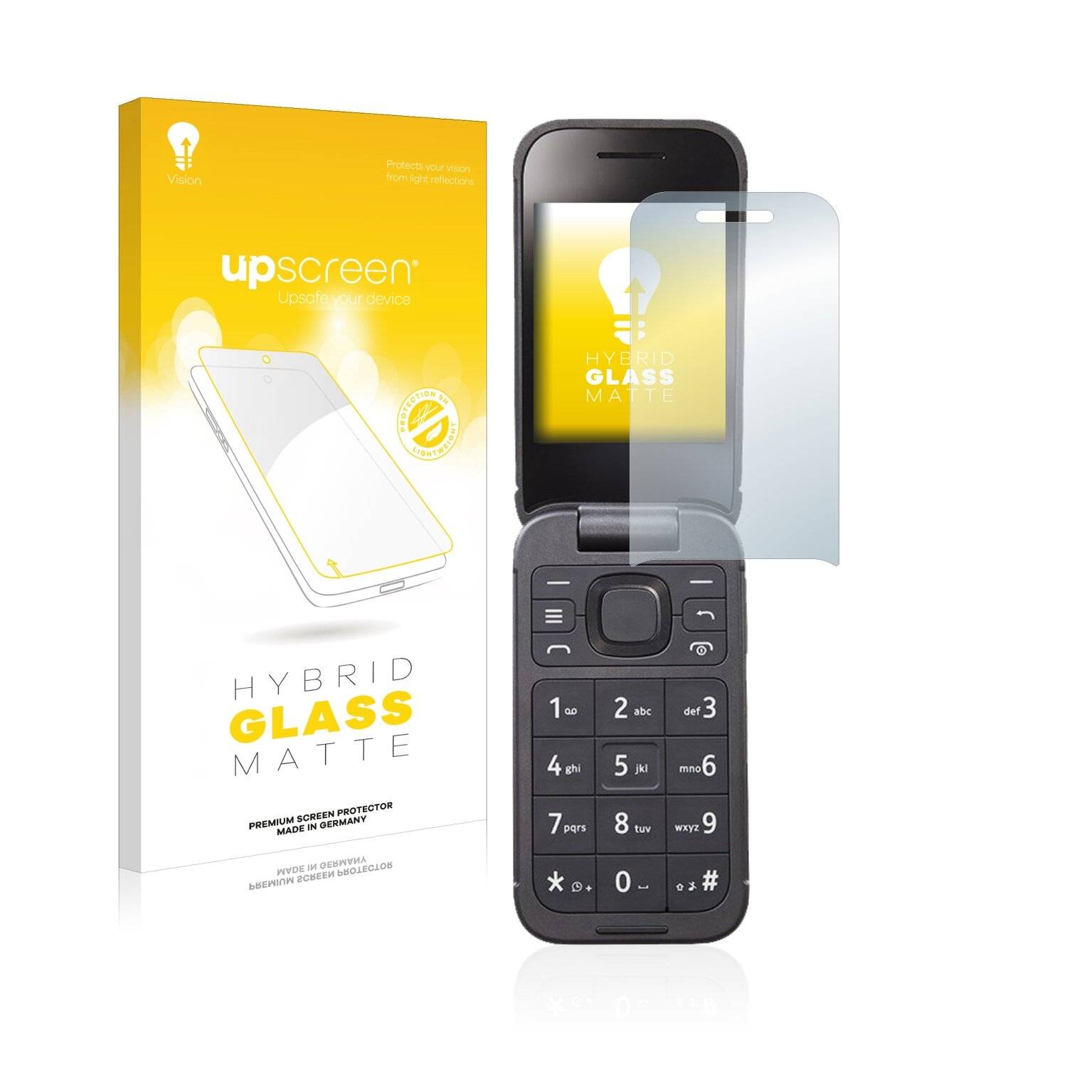upscreen Flexible Panzerglasfolie für Nokia 2760 Flip Schutzglas 9H Hybridglas Matt Entspiegelt