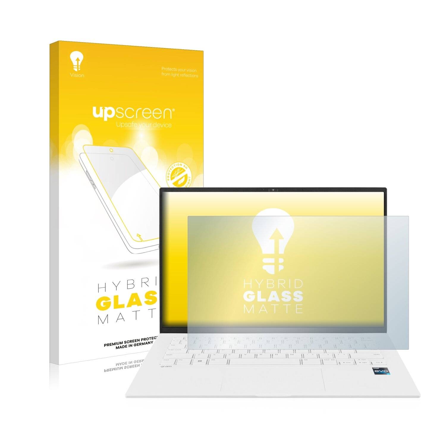 upscreen Hybrid Glass Matte Premium Schutzglas Folie für LG gram 14