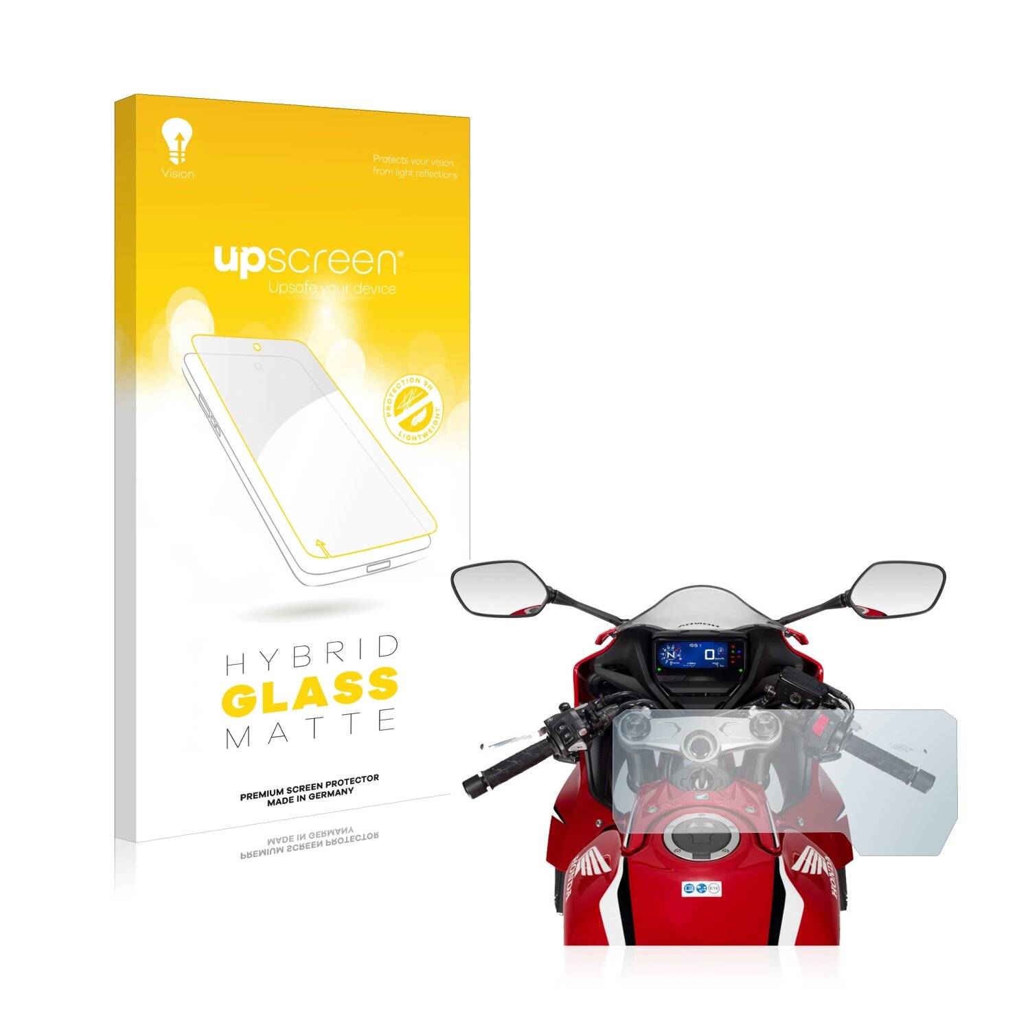 upscreen Hybrid Glass Matte Premium Schutzglas Folie für Honda CBR650R