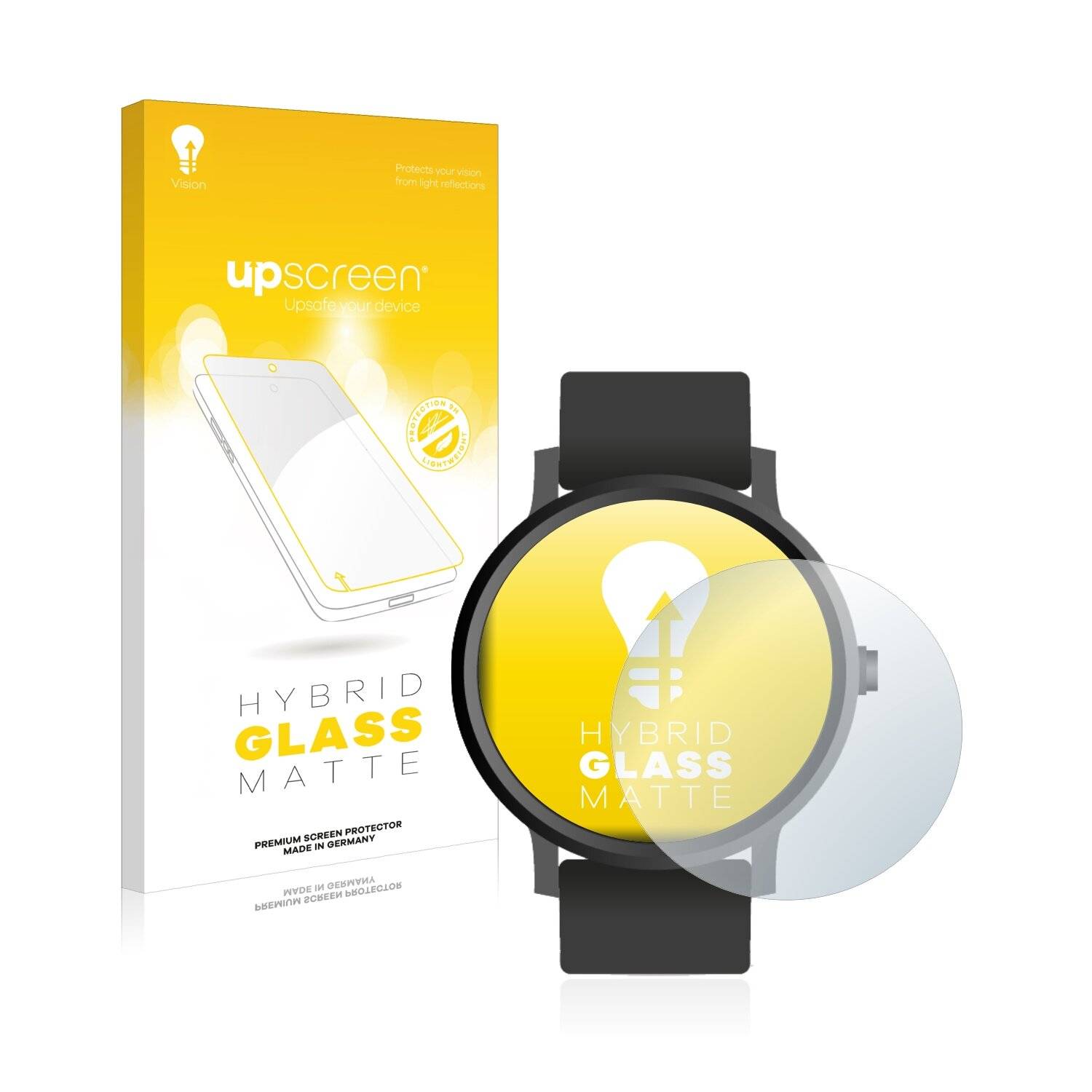upscreen Hybrid Glass Matte Premium Schutzglas Folie für Armbanduhren (Kreisrund, ø: 28