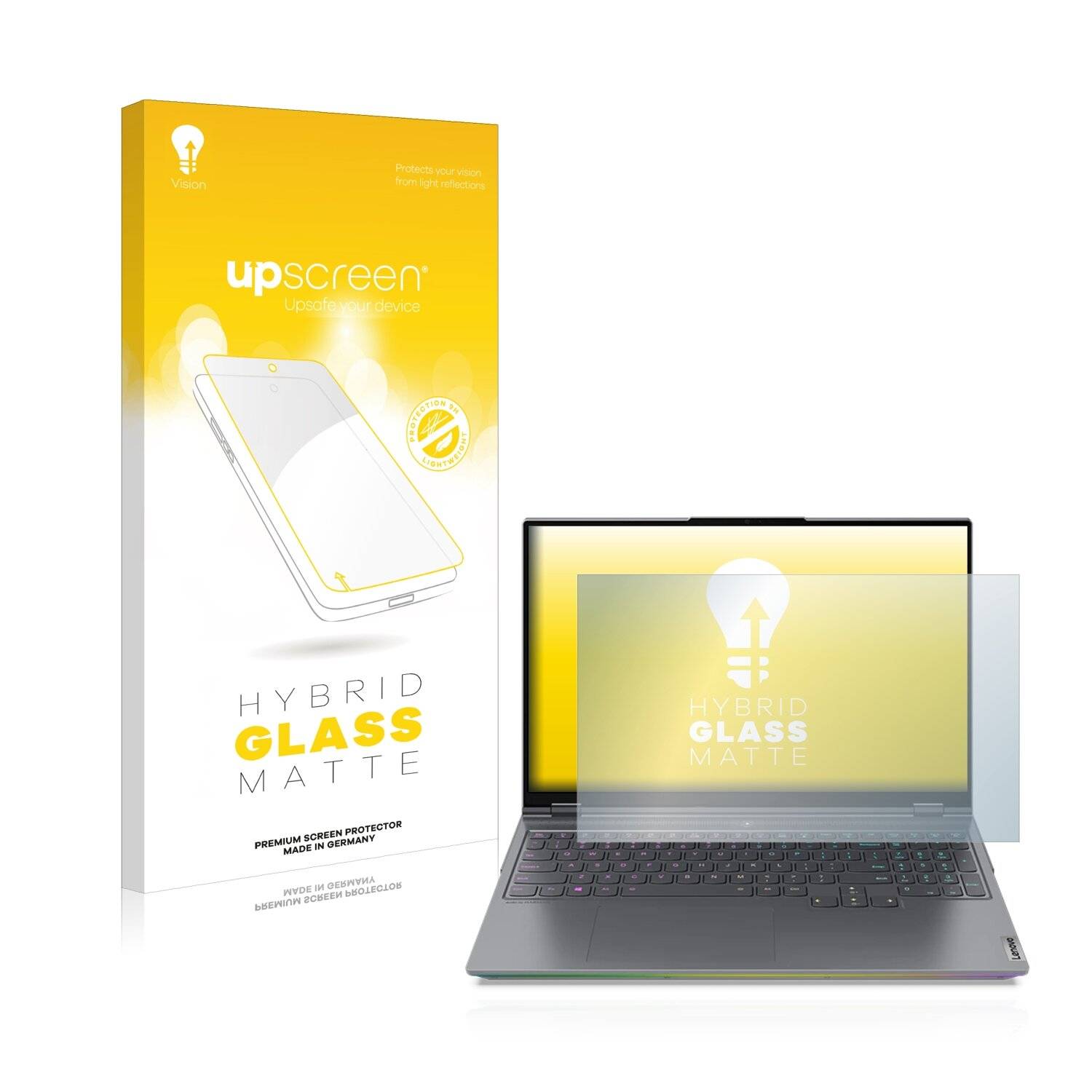 upscreen Hybrid Glass Matte Premium Schutzglas Folie für Lenovo Legion 7i Gen 6