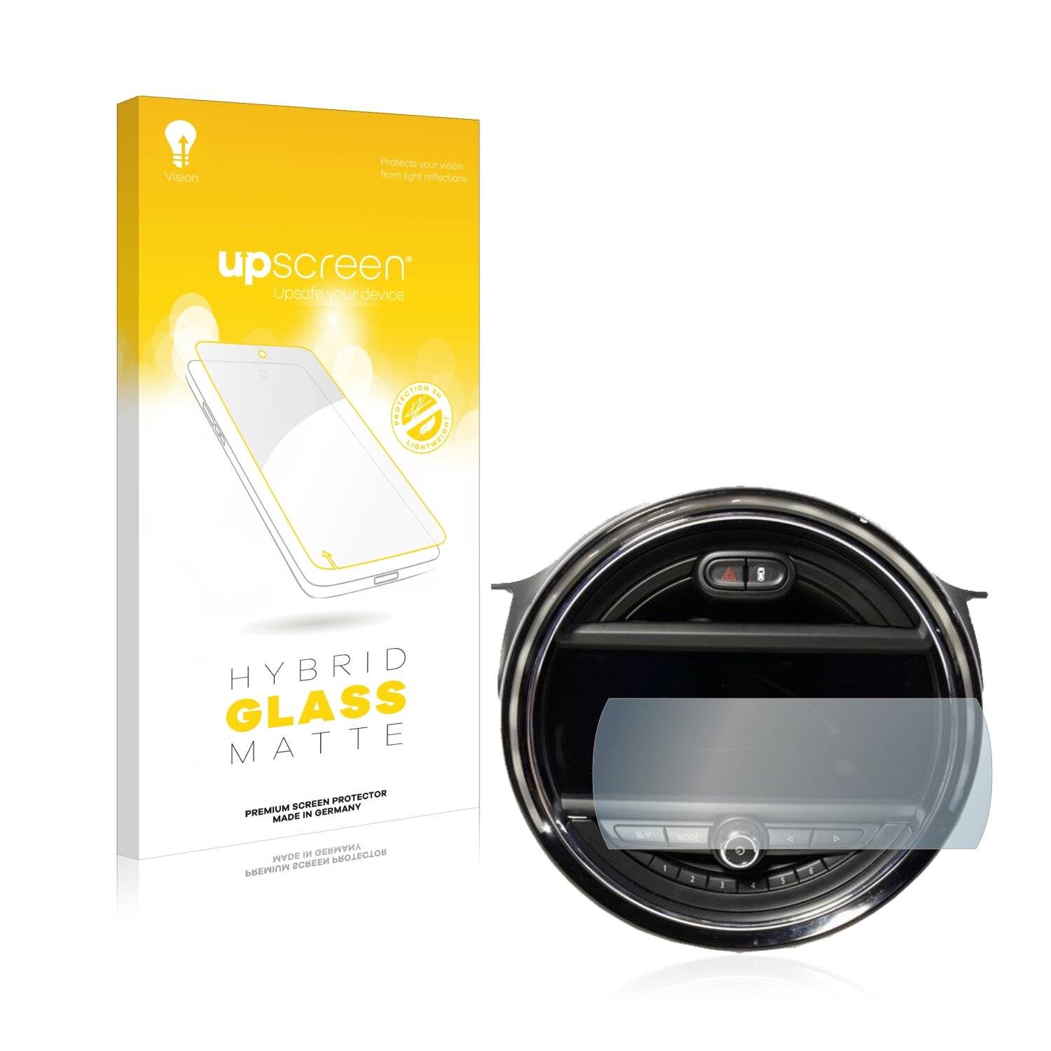 upscreen Hybrid Glass Matte Premium Schutzglas Folie für Mini Cooper F56 (8.8)
