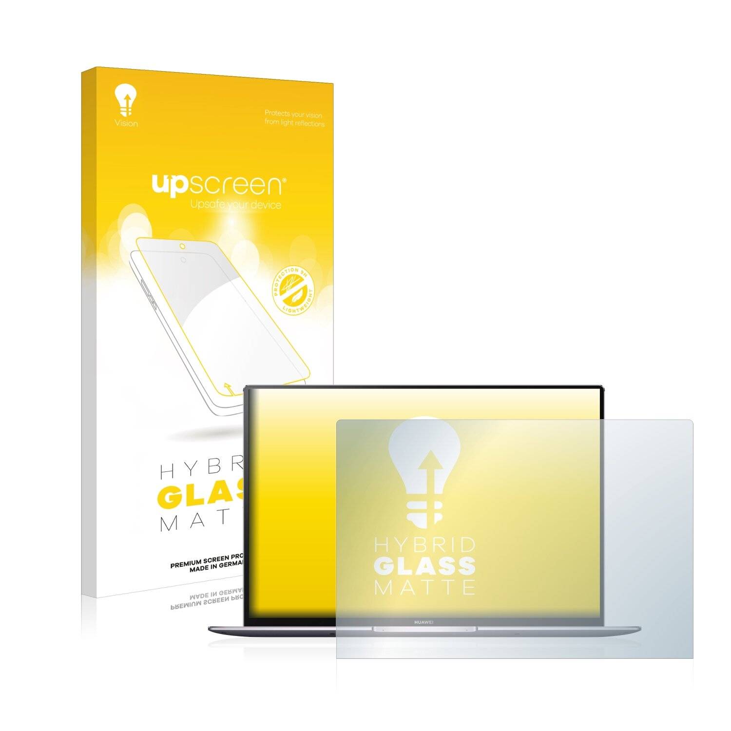 upscreen Hybrid Glass Matte Premium Schutzglas Folie für Huawei MateBook