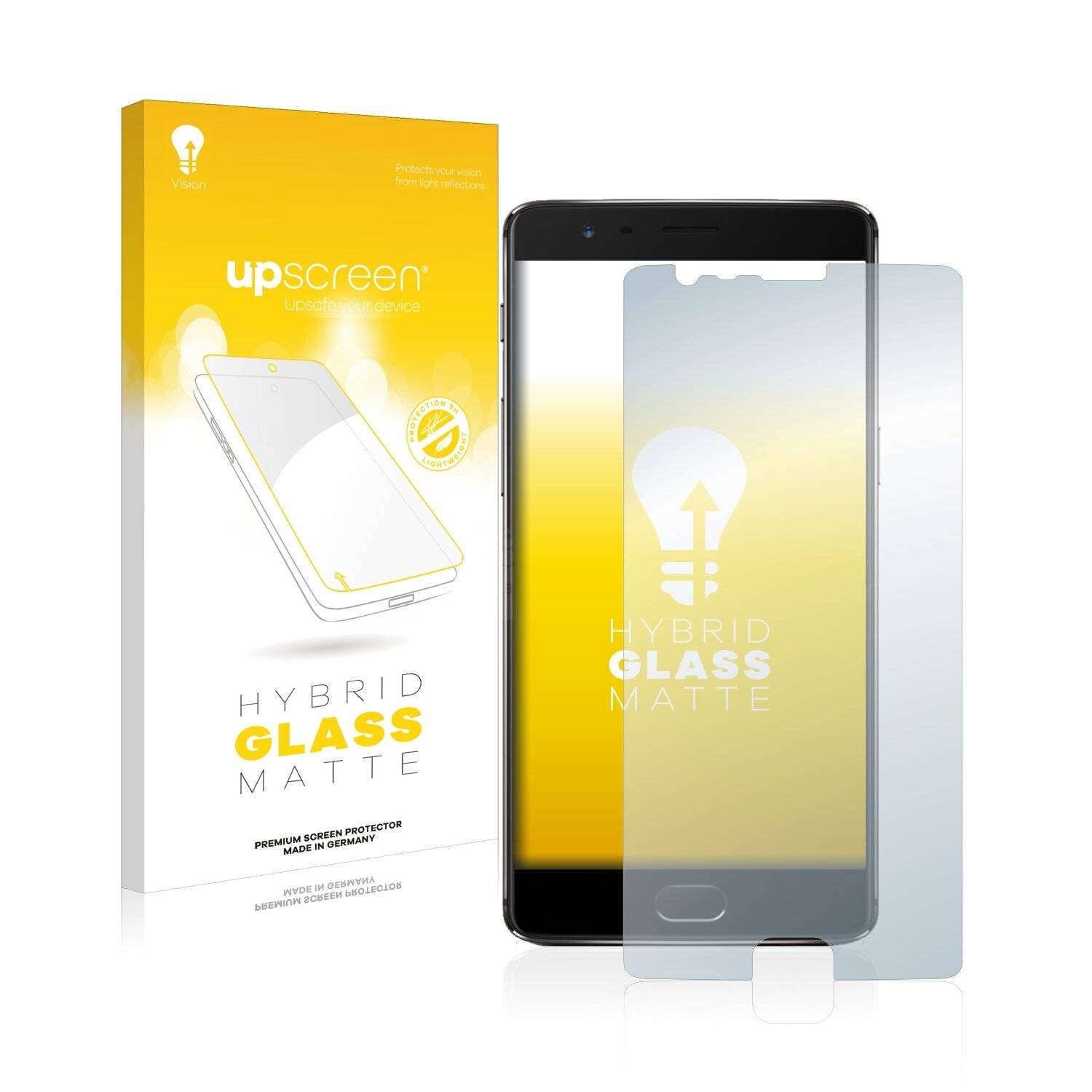 upscreen Flexible Panzerglasfolie für OnePlus 3T Schutzglas 9H Hybridglas Matt Entspiegelt