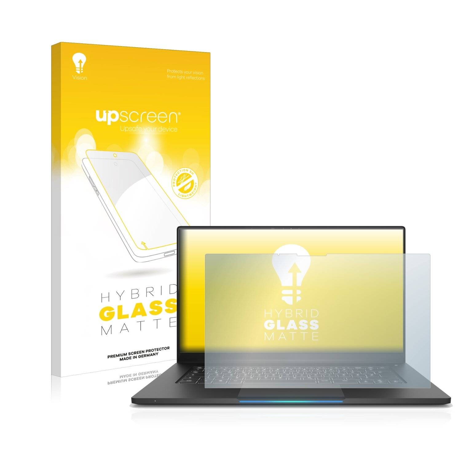 upscreen Hybrid Glass Matte Premium Schutzglas Folie für Schenker Vision