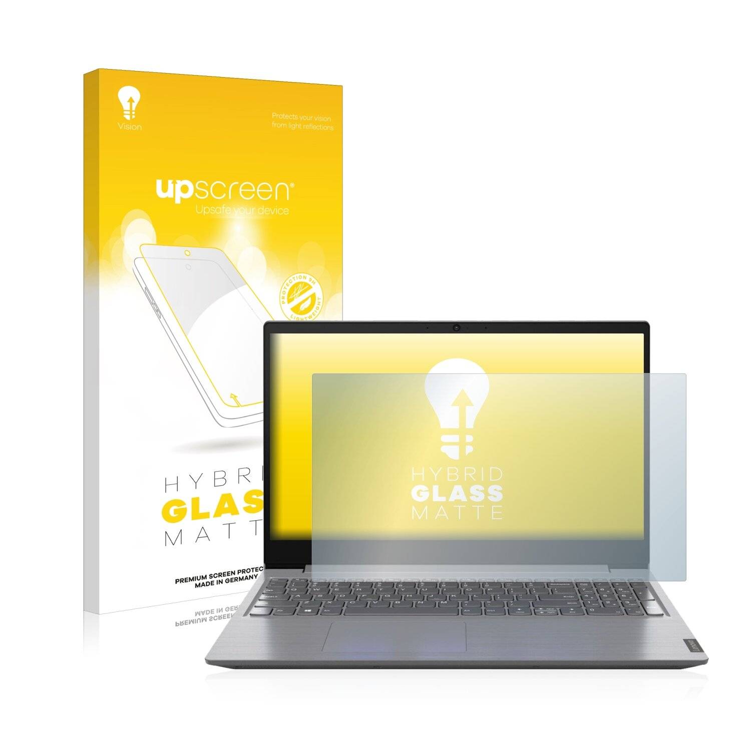 upscreen Hybrid Glass Matte Premium Schutzglas Folie für Lenovo V15