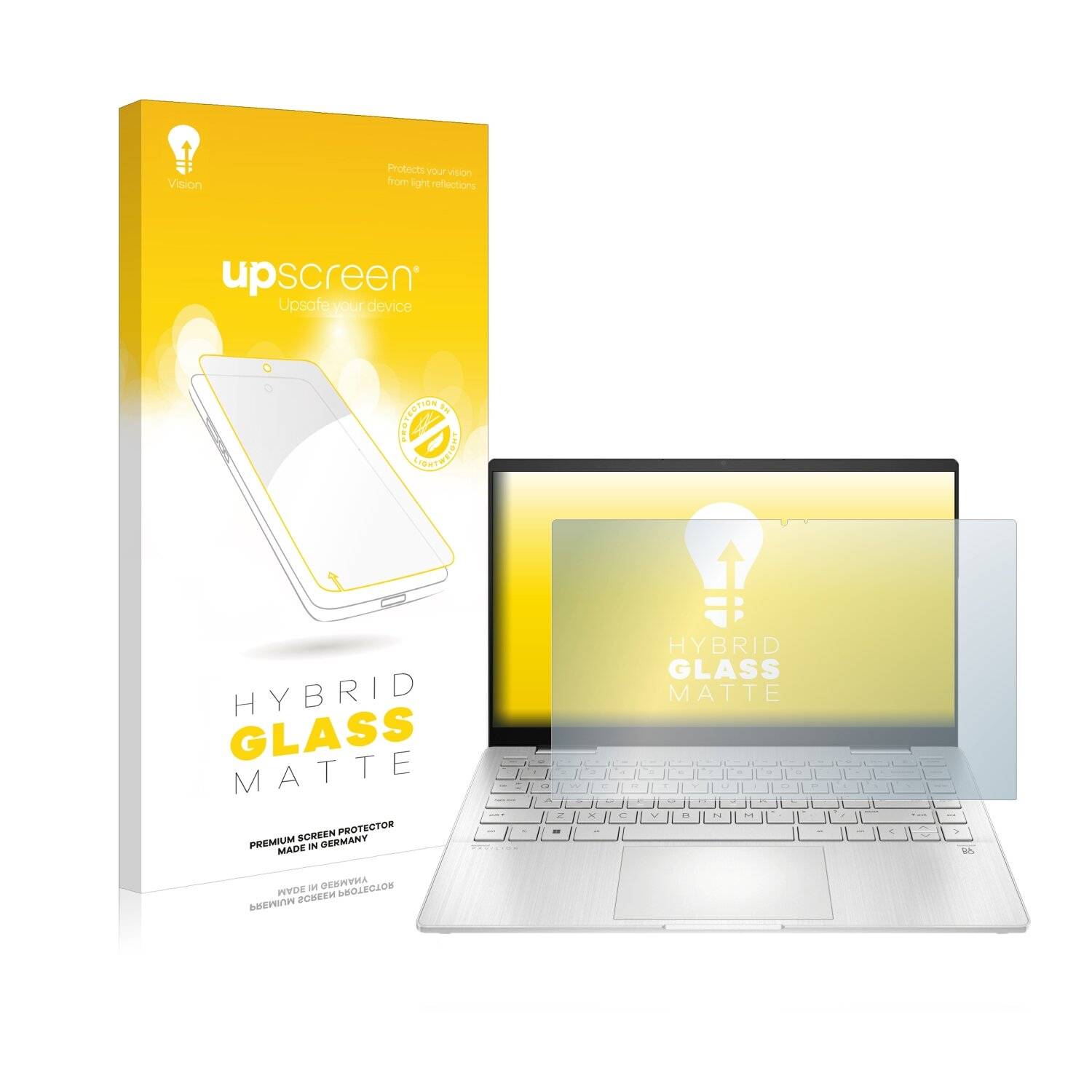 upscreen Hybrid Glass Matte Premium Schutzglas Folie für HP Pavilion x360