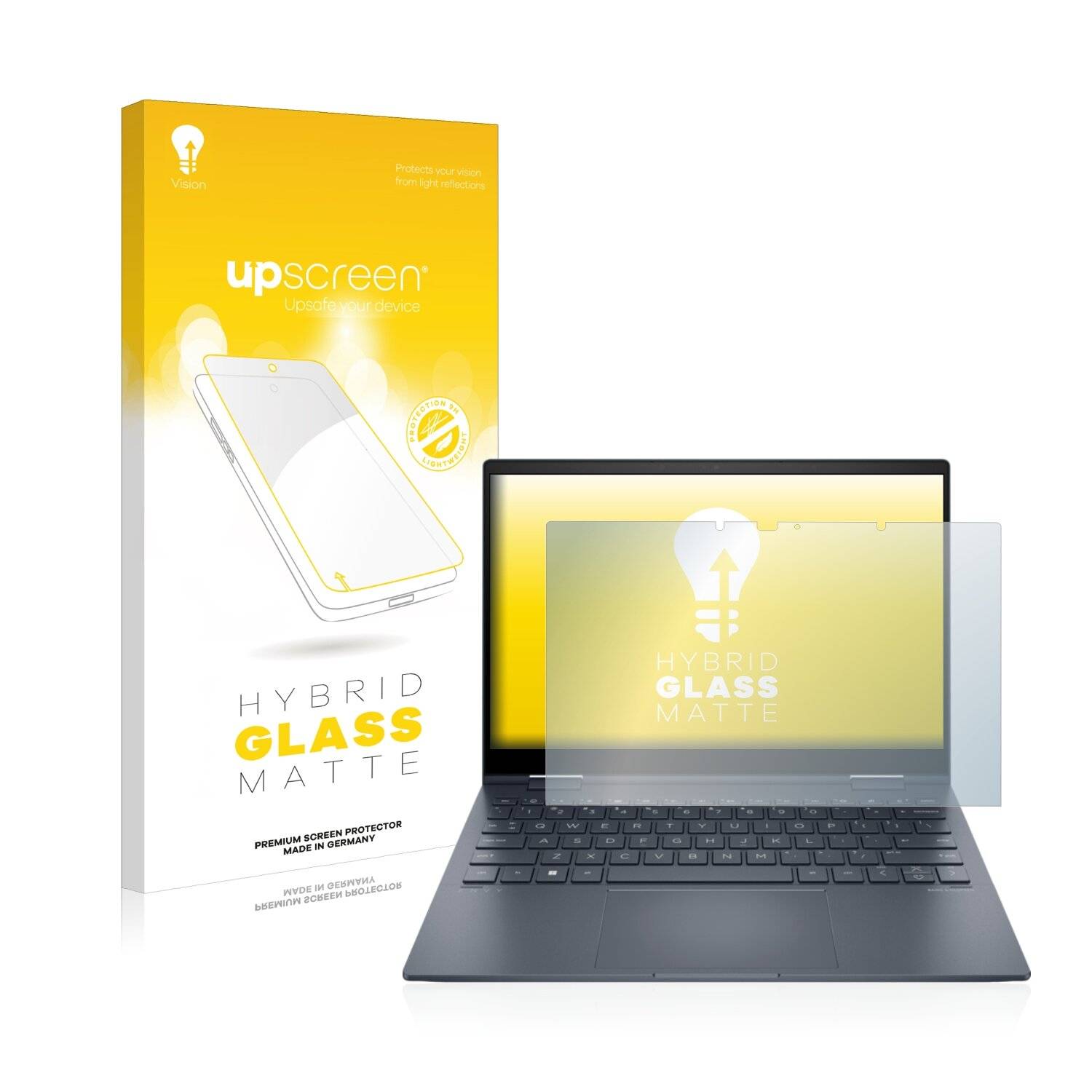 upscreen Hybrid Glass Matte Premium Schutzglas Folie für HP Envy x360