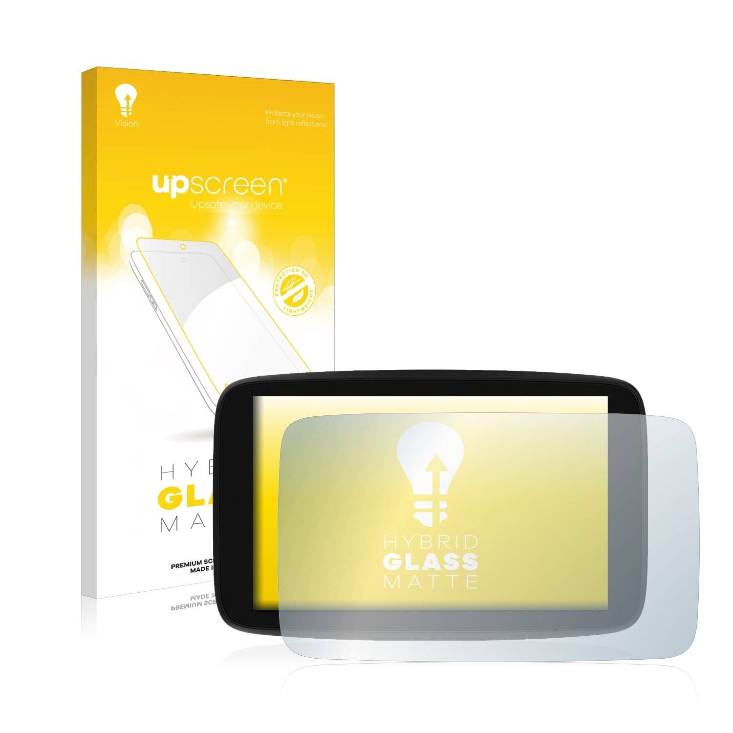 upscreen Hybrid Glass Matte Premium Schutzglas Folie für TomTom GO Expert