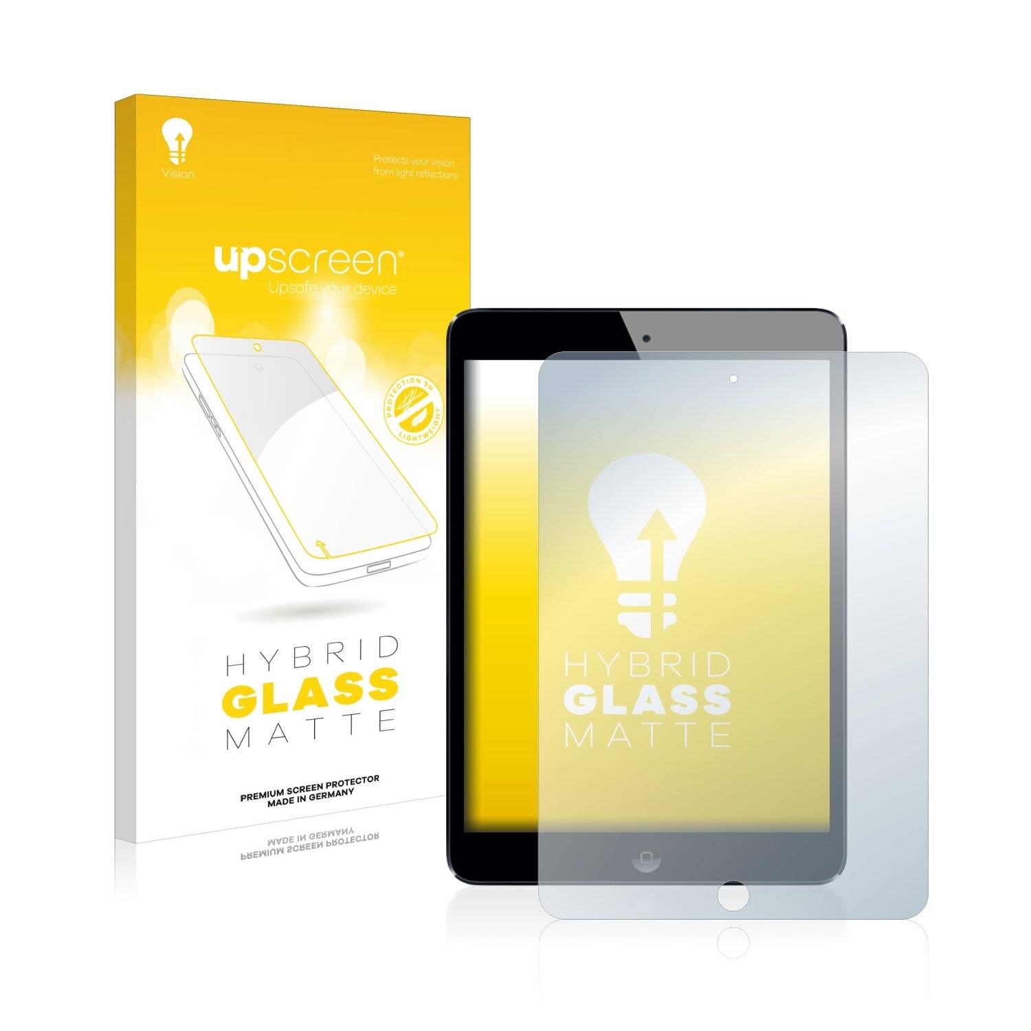 upscreen Hybrid Glass Matte Premium Schutzglas Folie für Apple iPad Mini 2
