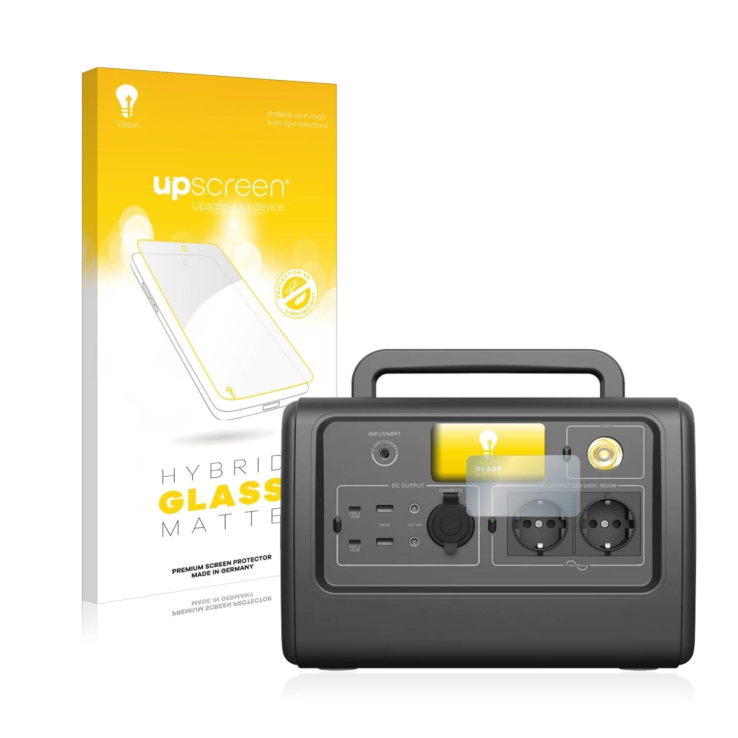 upscreen Hybrid Glass Matte Premium Schutzglas Folie für Bluetti