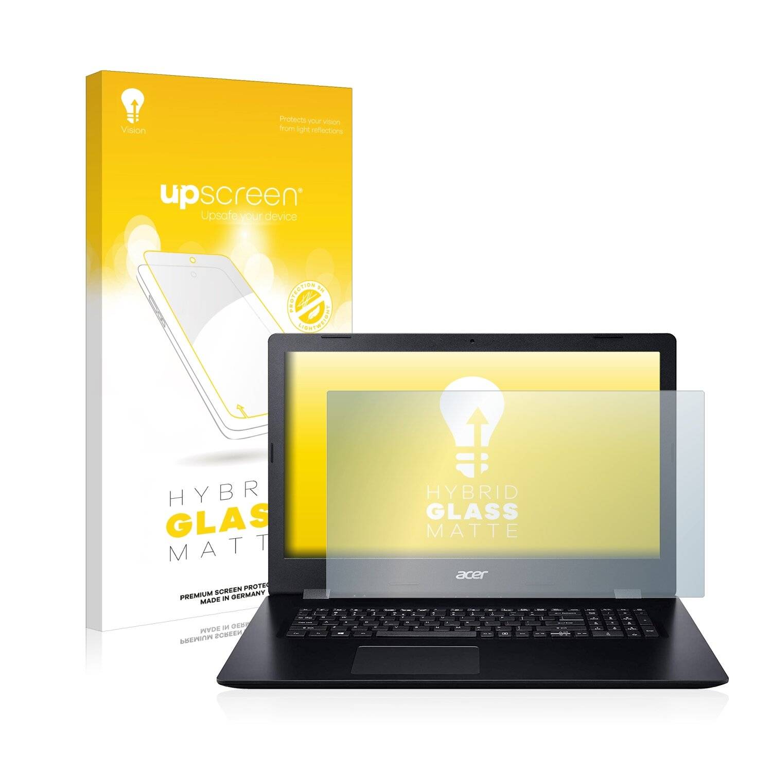 upscreen Hybrid Glass Matte Premium Schutzglas Folie für Acer Aspire 3
