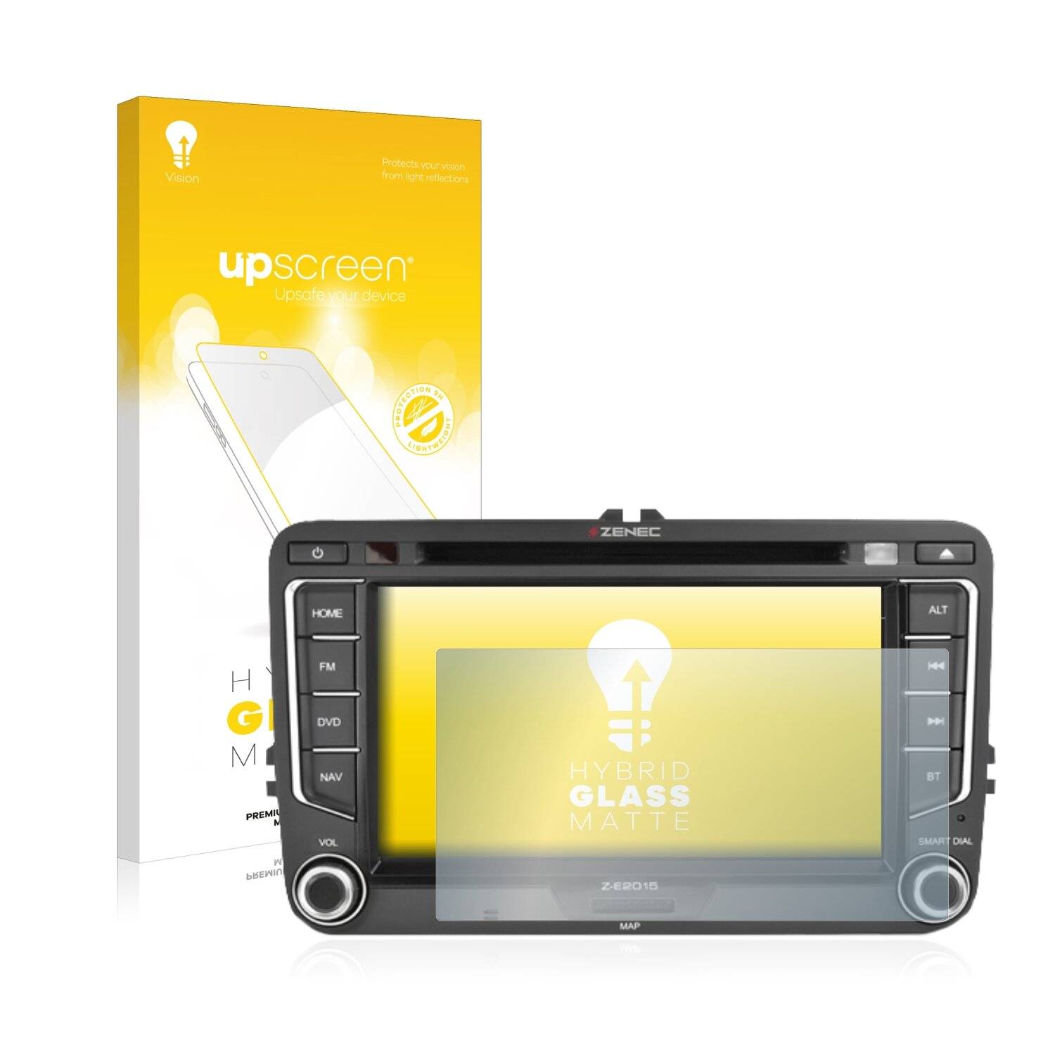 upscreen Hybrid Glass Matte Premium Schutzglas Folie für Zenec E>Go