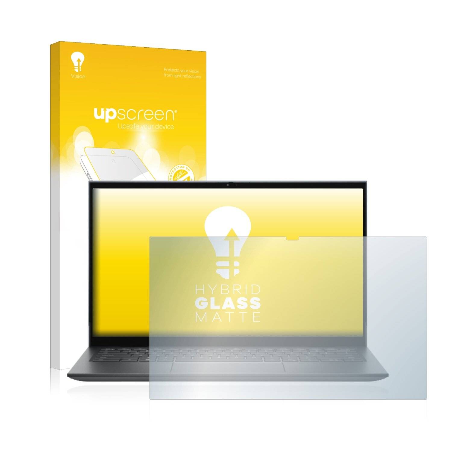upscreen Hybrid Glass Matte Premium Schutzglas Folie für Dell Inspiron 14 7415